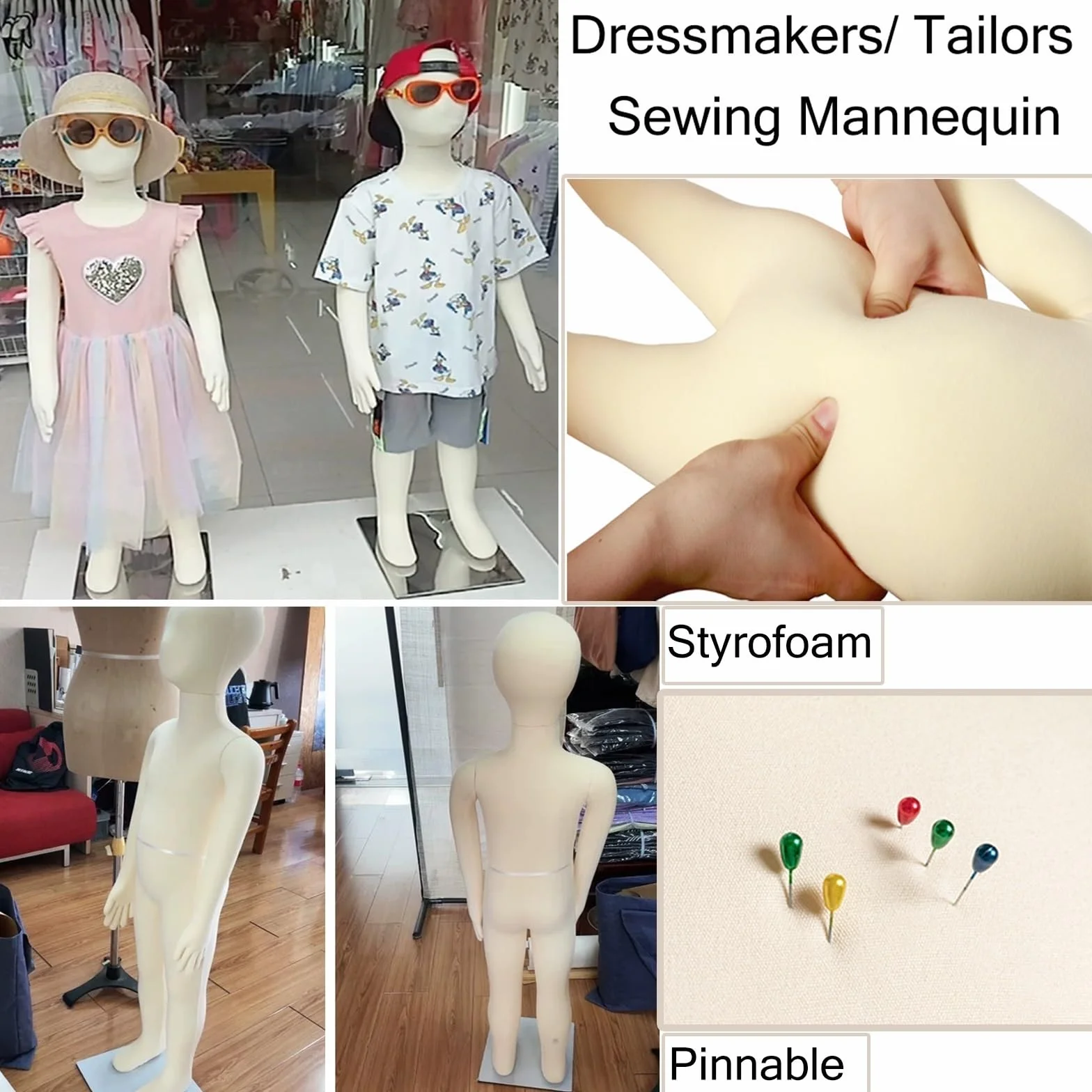 Maniqui Infantil Maniquí De Costura Para Adolescentes, Maniquí Flexible De Cuerpo Entero Para Niños Para Escaparate, Sastrería U Online Para Principiantes, Estudiantes Y Modistas(1 Year old)