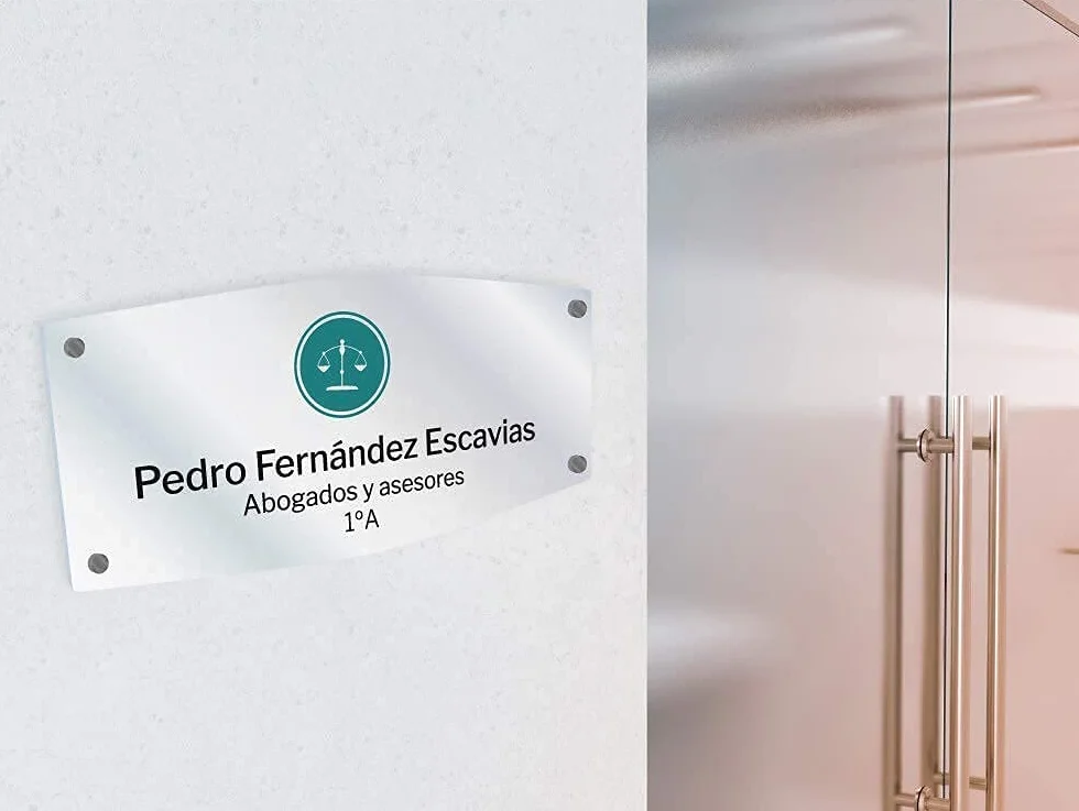 Oedim Placas Personalizadas Rotuladas Fabricadas en metacrilato | 30 x 21 cm | Forma Panorámica | Resistente y Económico