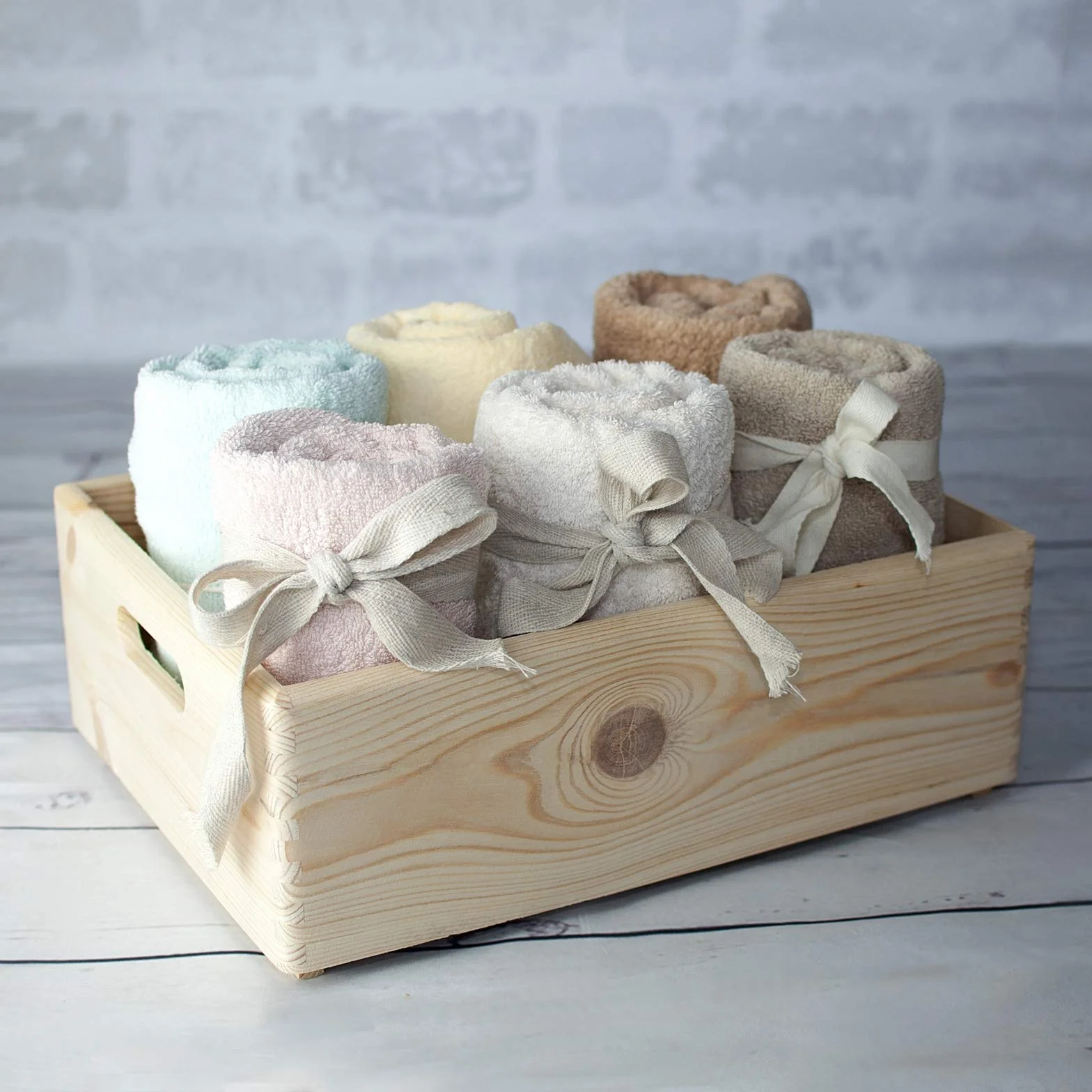 Grande Caja de Madera Decorativa Almacenaje 40x30x14 cm Asas Cofre Baúl