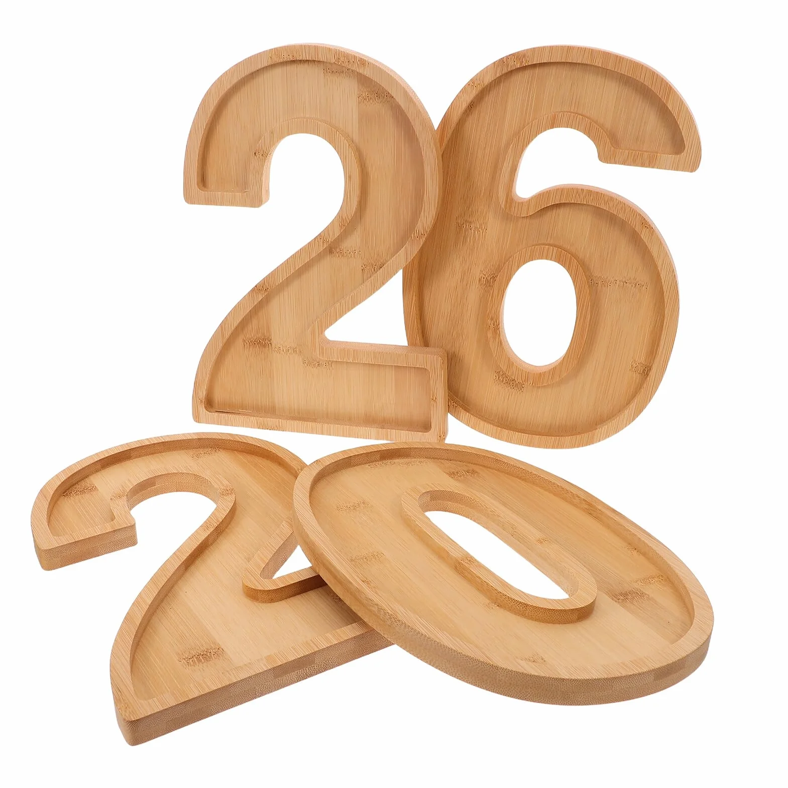 Toyvian 4piezas Bandeja de Madera para Aperitivos de Caja Rellenable para Fiestas Snacks Decoración de Navidad y Graduación Bandejas de Madera para Servir