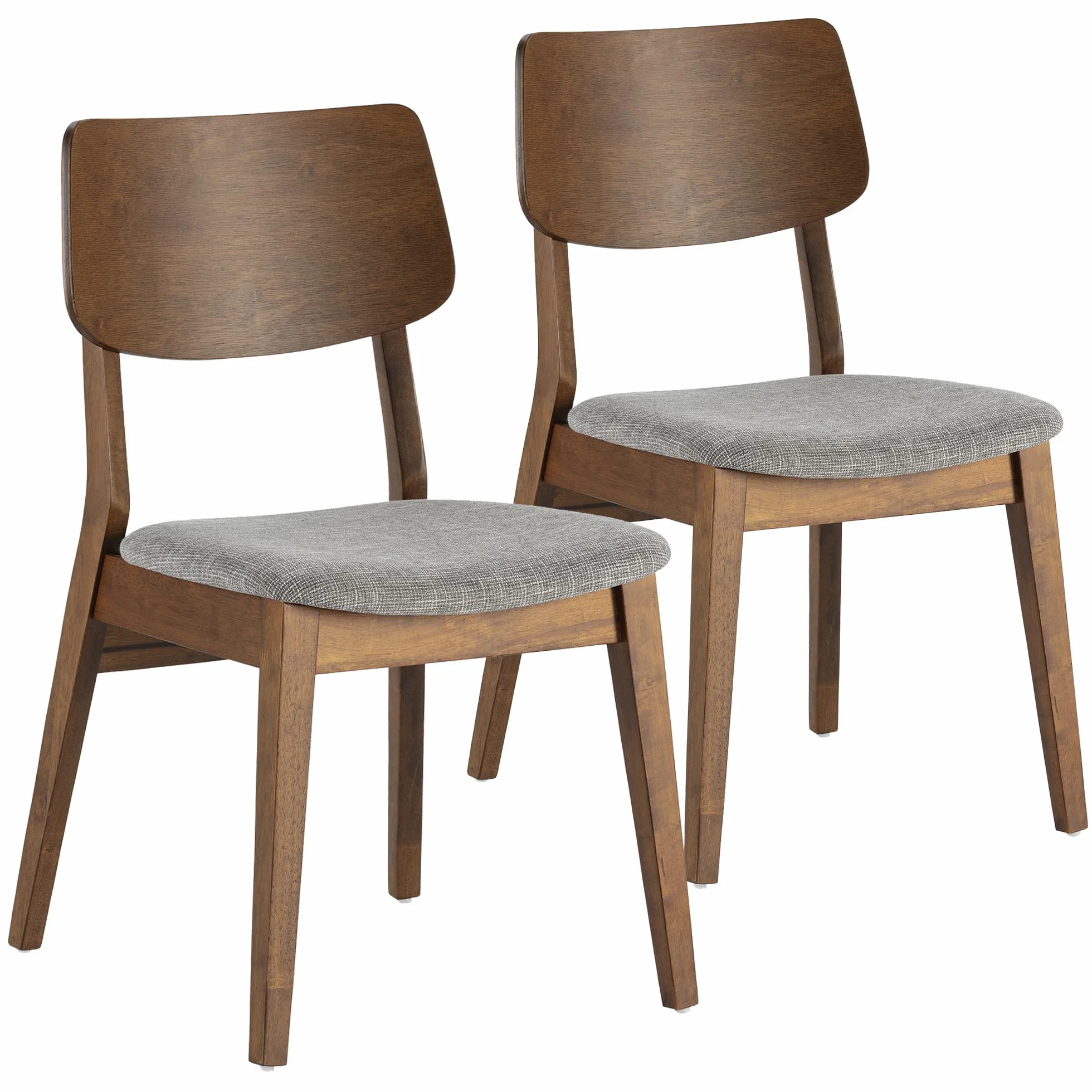 HOMN LIVING Pack 2 sillas Susi Color Nogal, Madera Maciza, 49 cm (Ancho) 52 cm (Profundo) 82 cm (Alto)