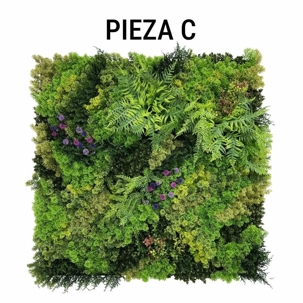 Jardín vertical artificial Bonerva Oslo Urban pack 2 paneles modulares 100x100 cm 2 m² pared vegetal de follaje denso diseño orgánico para interior y exterior ideal hogares oficinas hoteles y terrazas