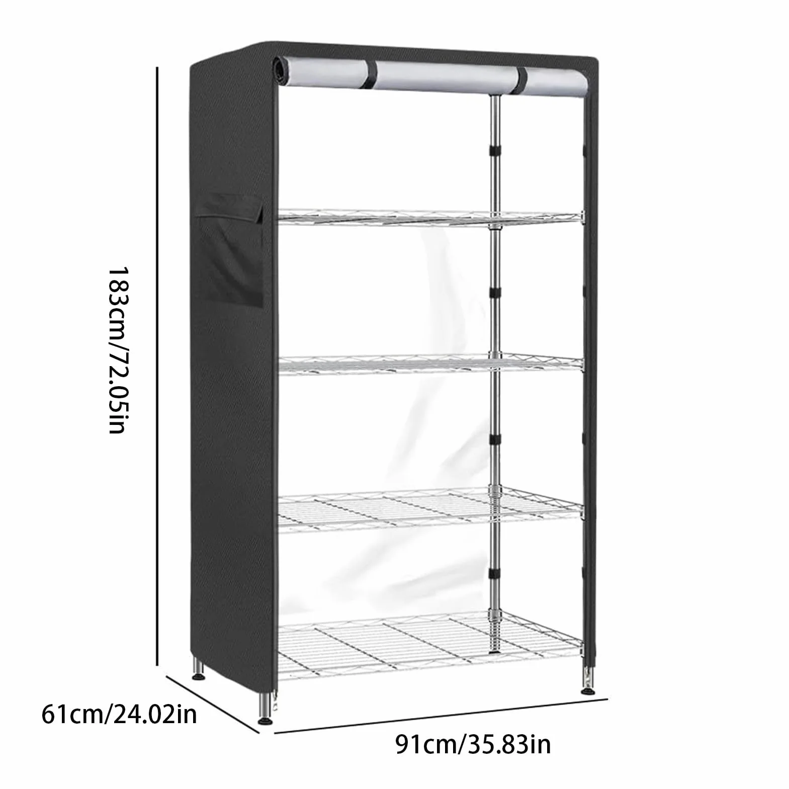 Cubiertas Para Estanterías Metálicas - Cubiertas Para Estantes De Pie De Alambre - Protector Con Cremallera Para Almacenamiento En Cocina, Despensa, Garaje, SóTano Y Patio
