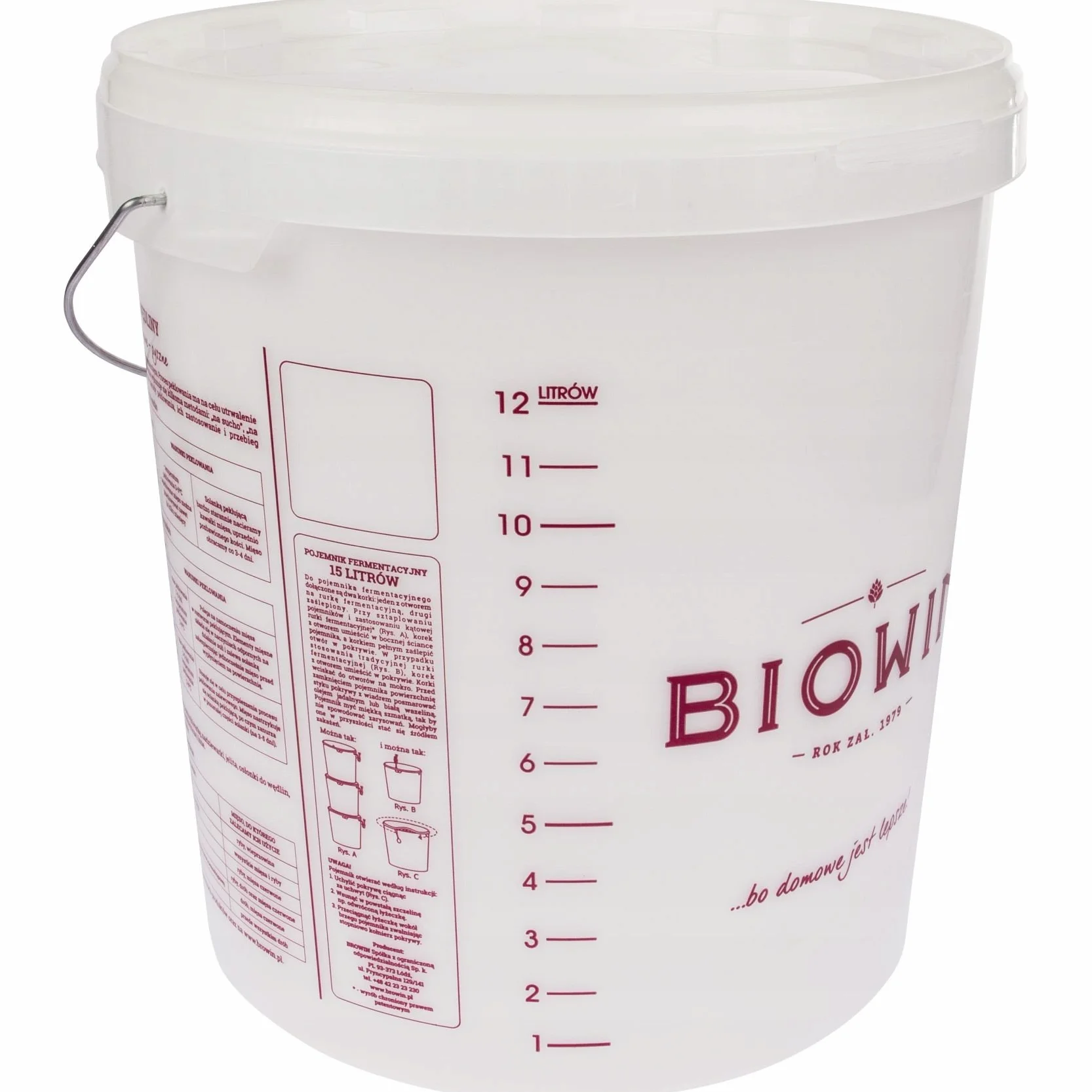 Fermentador de plástico de 15 L con tapa – Cubo de plástico para fermentación | depósito de fermentación | recipiente de plástico.