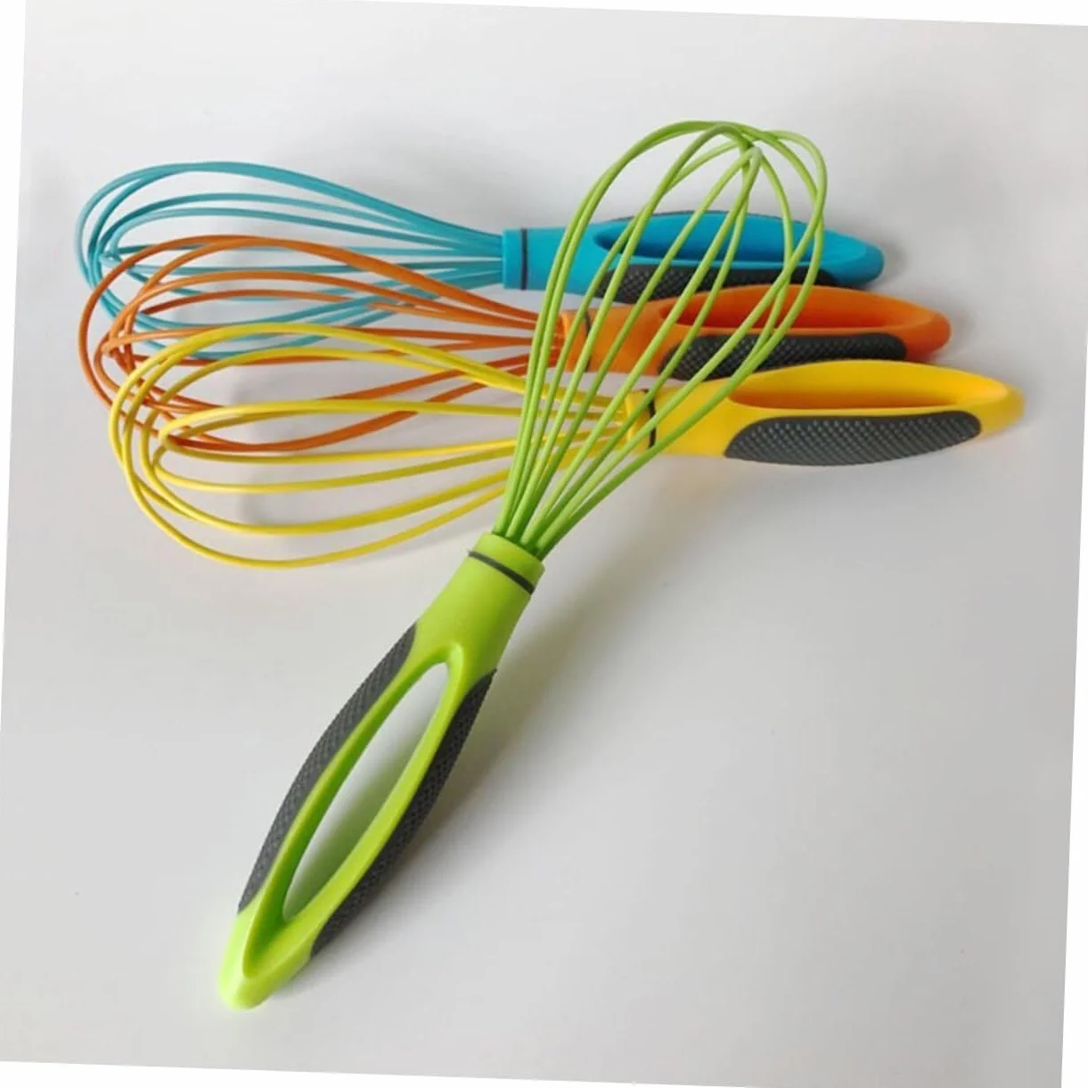 Batidor Varillas Cocina Herramientas Plásticas Manuales De La Hornada De La Cocina Del Mezclador De La Crema Del Batidor De Huevos Del Batidor De Huevos De La Manija Plástica Del Silicón Barillas Bati