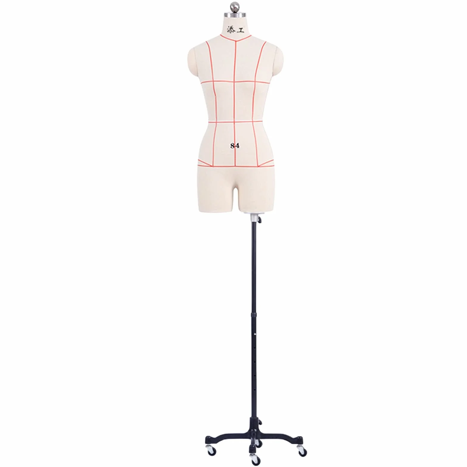 sdneNest Maniquí de costura femenino con ruedas para coser ropa, maniquí de talla grande, cuerpo de torso con soporte, ajustable, forma de vestido de mujer, modistas, chupete, hermoso paisaje