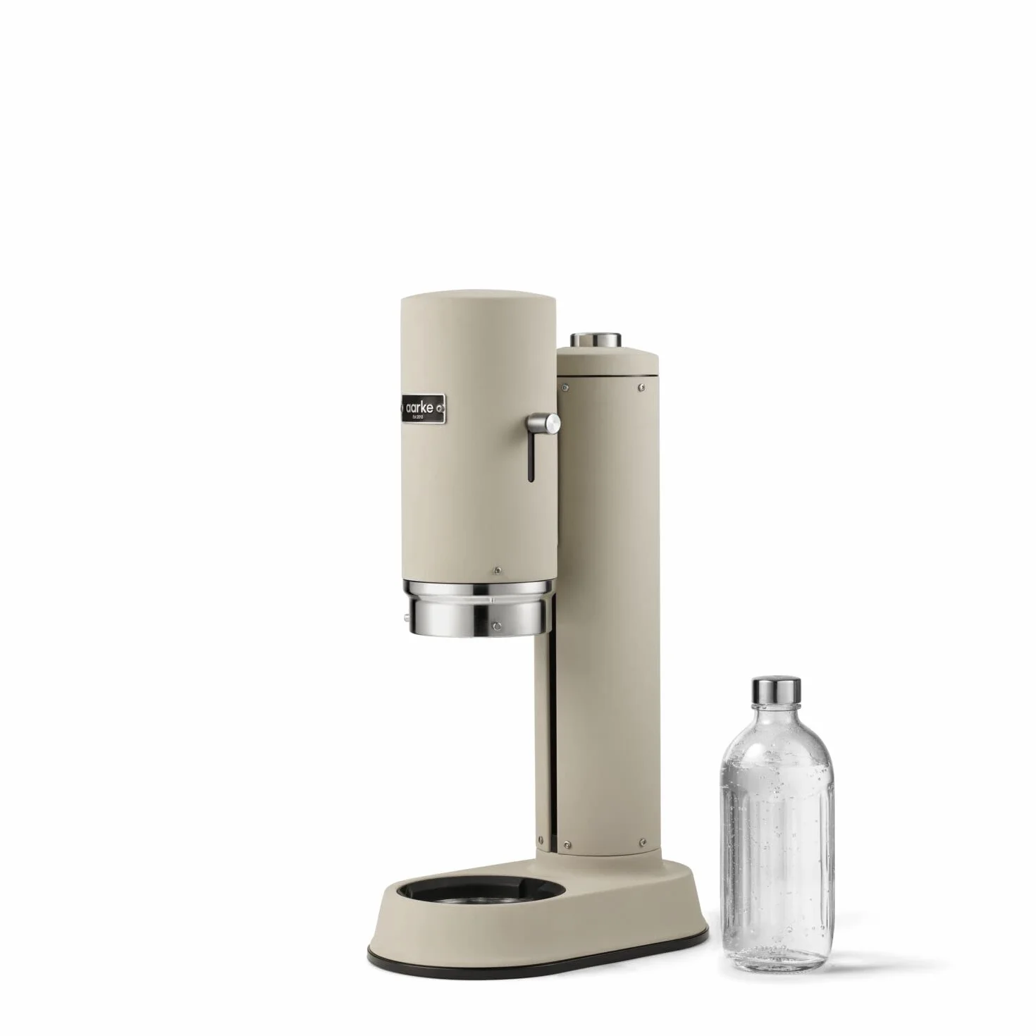 Aarke Carbonator Pro - Pulverizador de agua con botella de cristal, acabado en arena + cilindro de CO2 AARKE 60L, 100% renovable