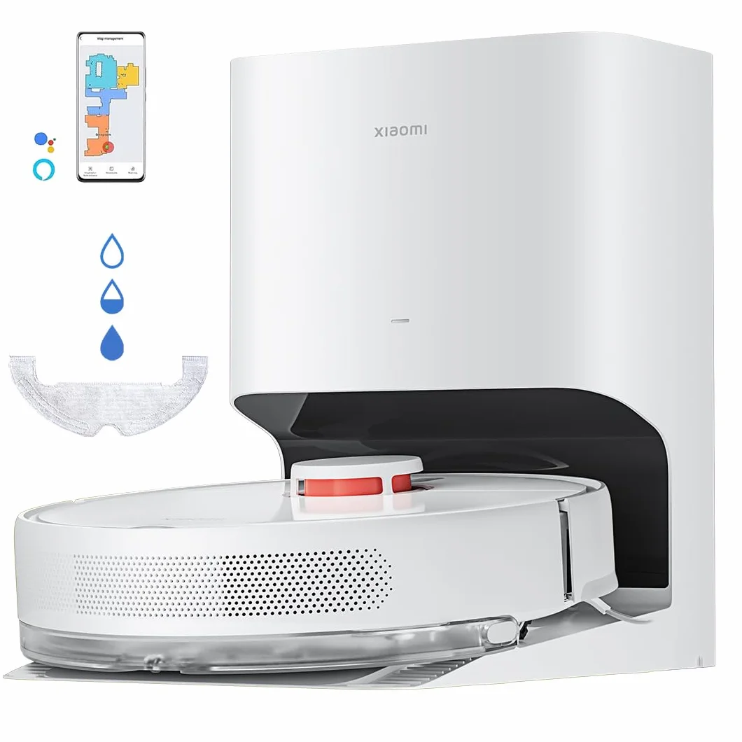 XIAOMI Robot Vacuum X10 - Robot Aspirador y fregasuelos con Sistema Inteligente de navegación láser (LDS), succión de 4000 Pa, Base de autovaciado, 5200 mAh, Blanco (Versión ES + 3 años de garantía)