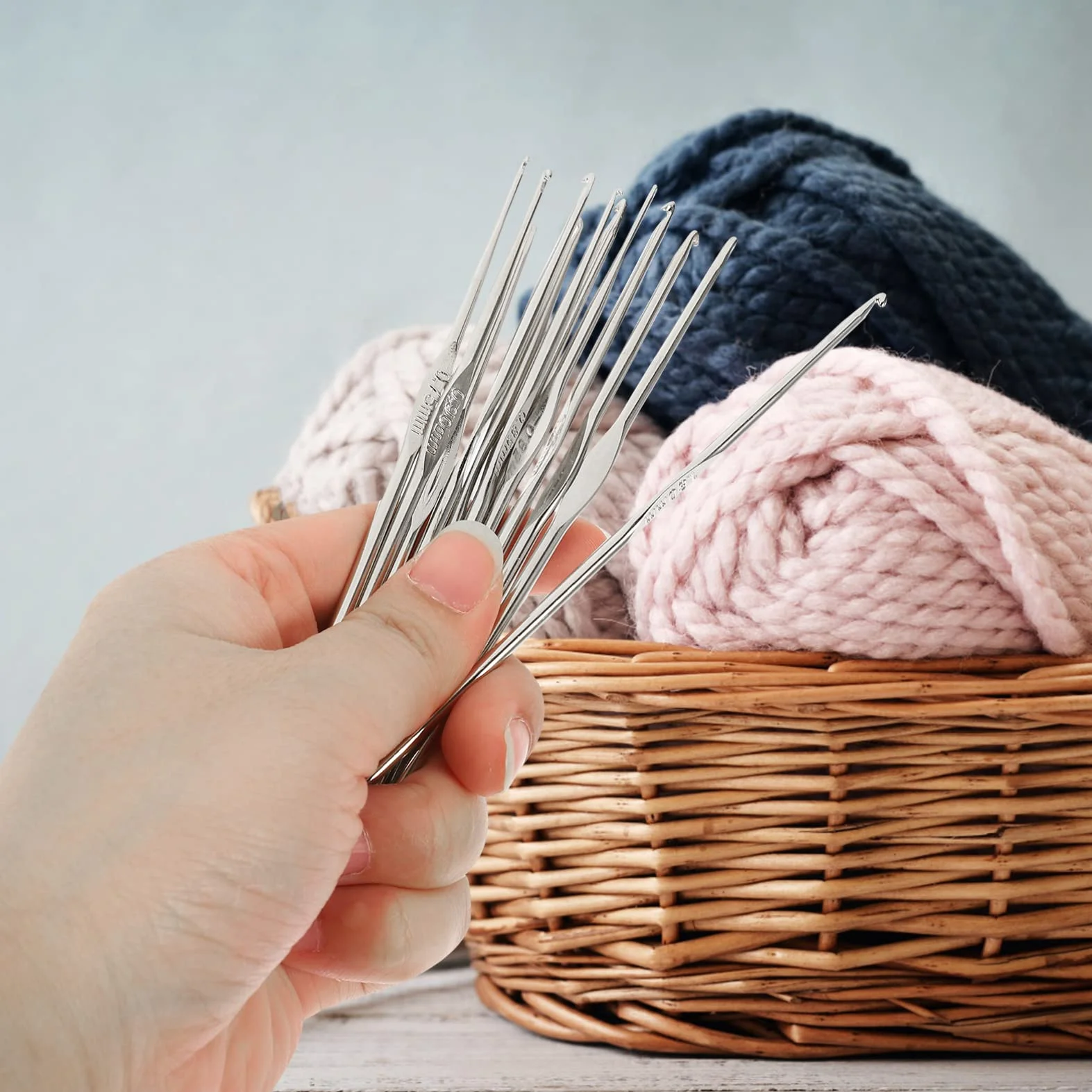 15 Juegos ganchillo de encaje agujas para hilo enhebradores equipo de tejer manos acero agujas crochet ergonómicas sombrero crochet aguja kit de agujas de ganchillo