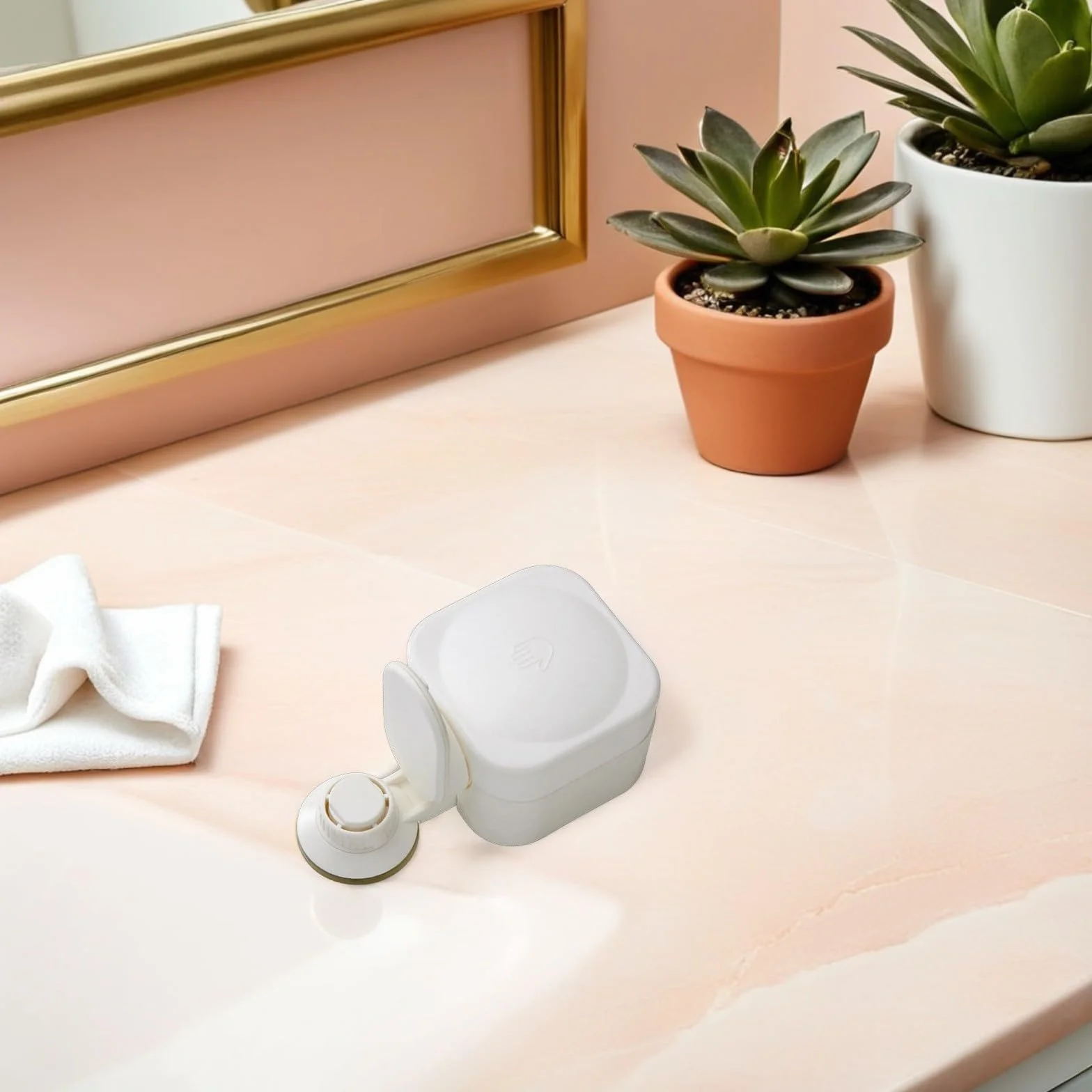 Dispensador de Jabón Líquido para Baño Ventosa, Fácil de Presionar y Dispensación Uniforme, Material Abs Blanco para Baños y Escuelas