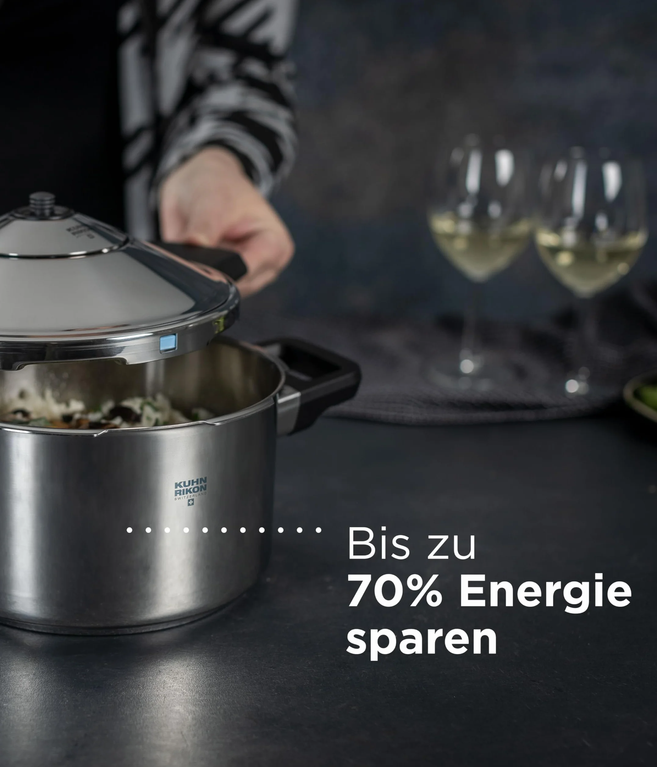 Kuhn Rikon Duromatic Inox, Olla a Presión Super Rápida con Asas, Olla Express Apta para Inducción, Fondo Superthermic para una buena Distribucion del Calor, Acero Inoxidable18/10, 6 L. /24 CM