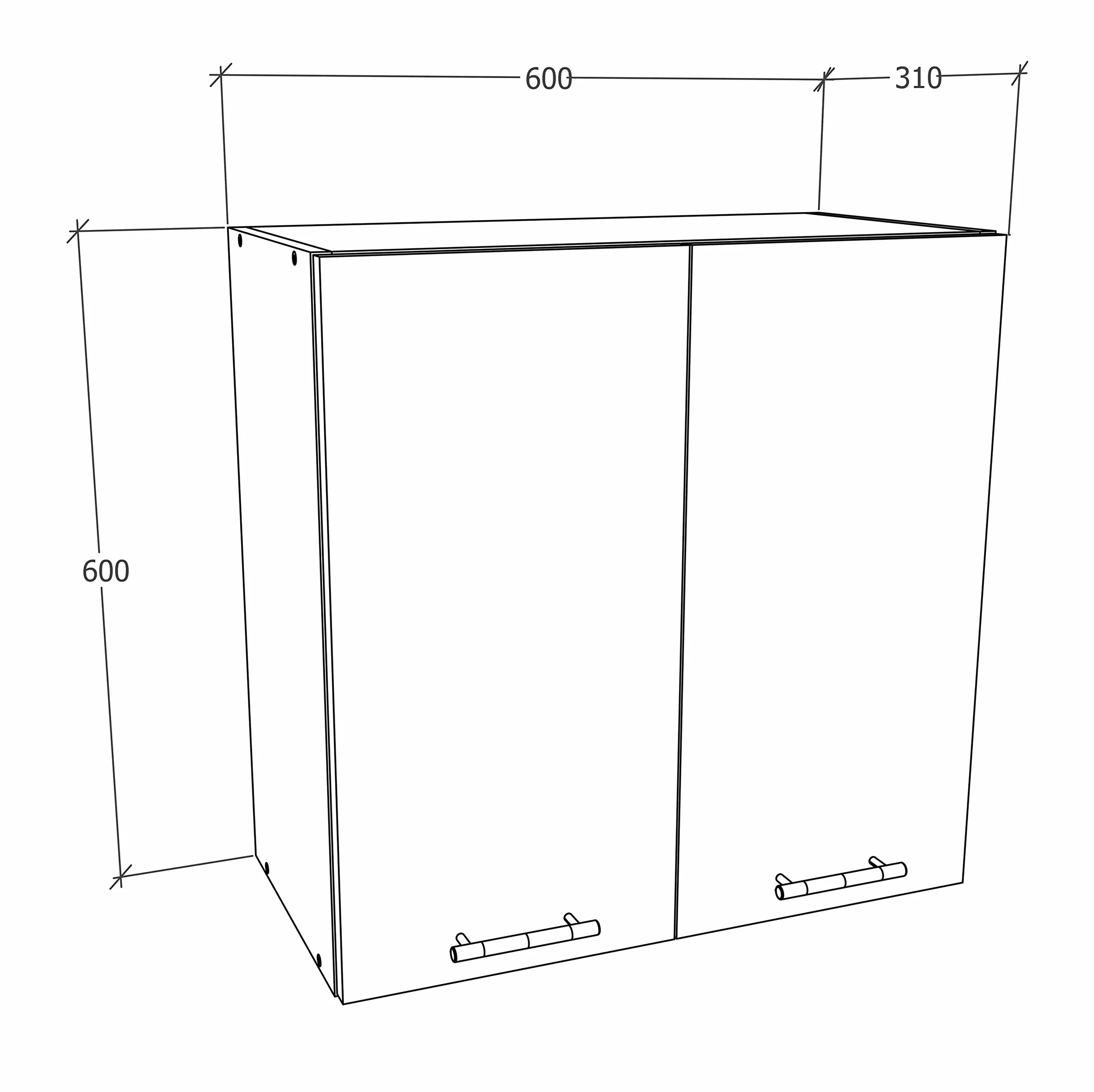 VCM Armario Colgante 2 Puertas, Madera, Blanco/Roble Sonoma, Talla única