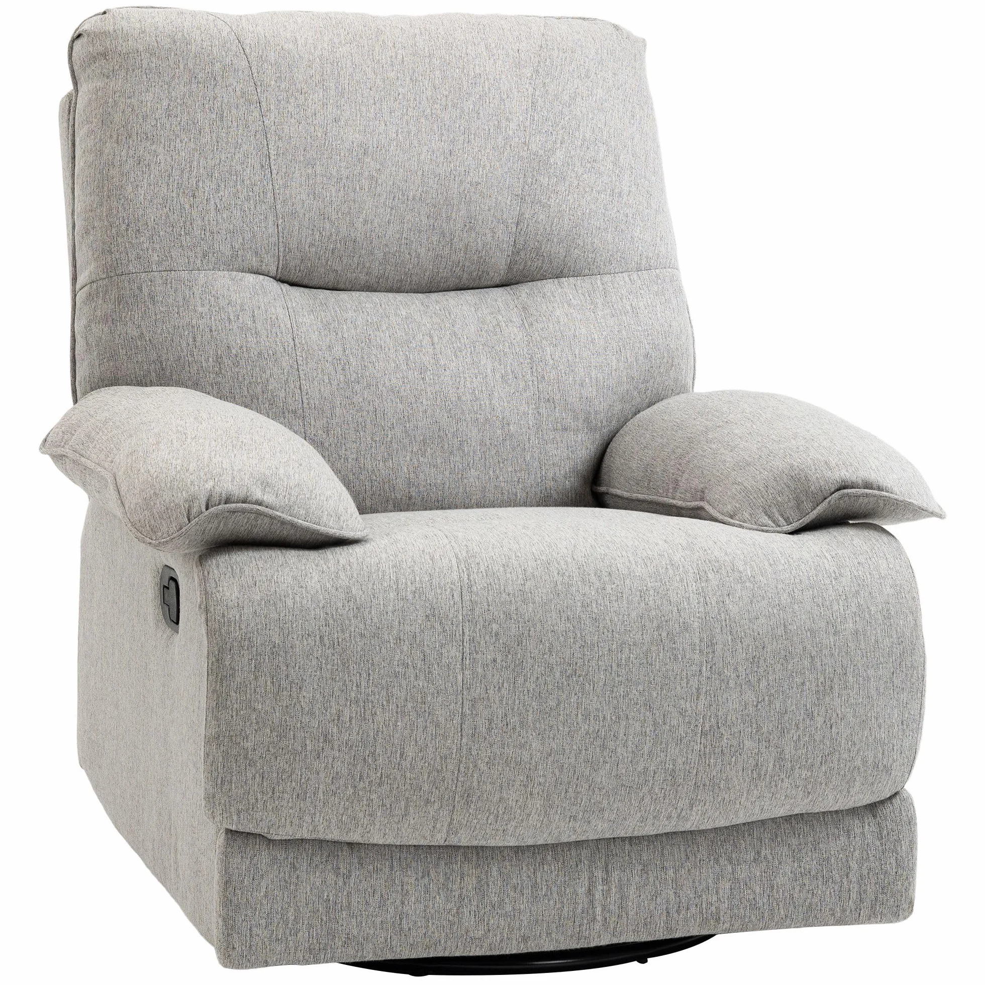 HOMCOM Sillón Reclinable de Salón Sillón Relax Reclinable Manual hasta 150° Tapizado en Tela con Reposapiés Carga 160 kg para Sala de Estar Dormitorio Oficina 89x98x101 cm Gris