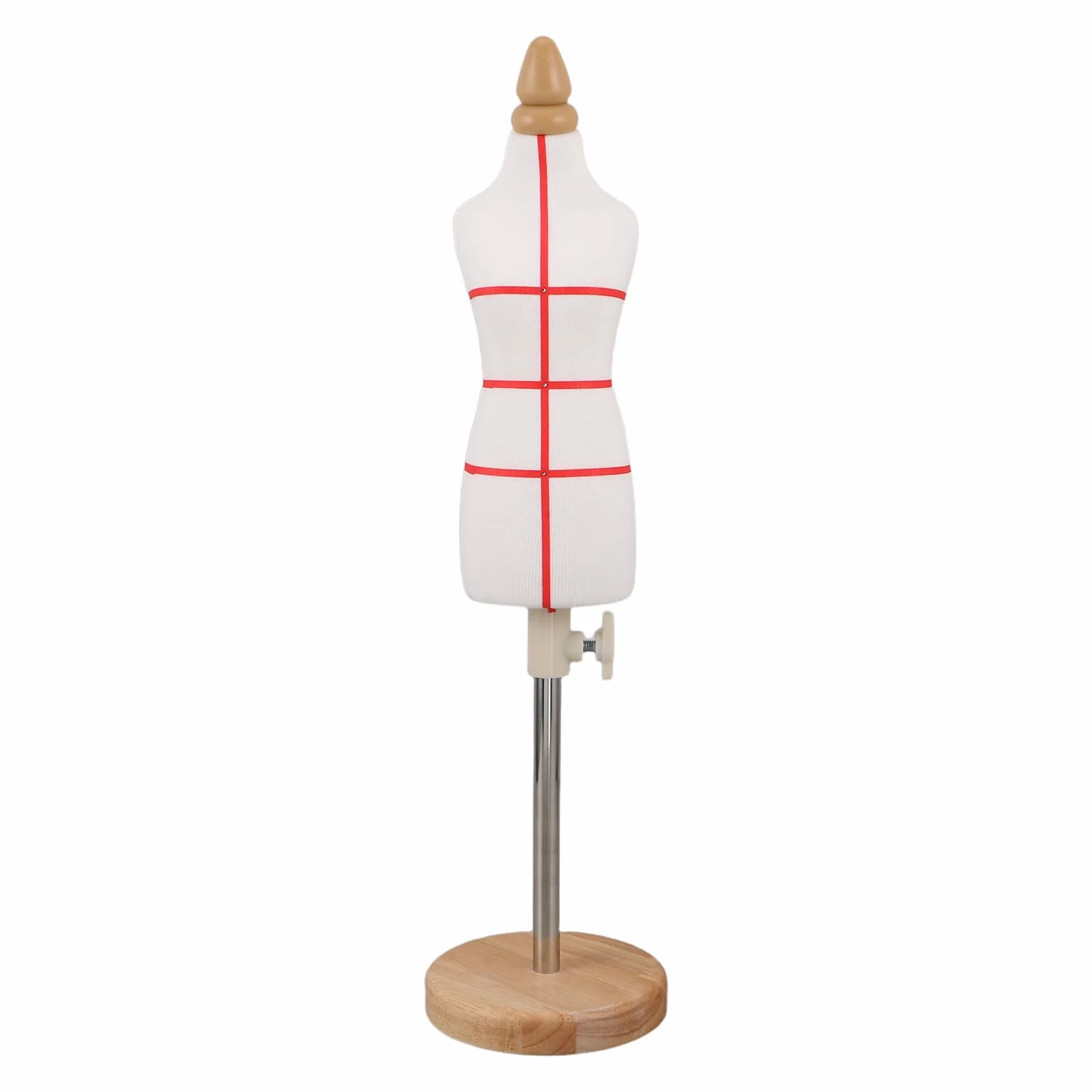 Mikikit Maniquí Miniatura Femenino de Costura 31-48 Cm, Maniquí de Ropa para Confección Base de Madera, Forma Realista para Diseño de Moda y Talleres Educativos