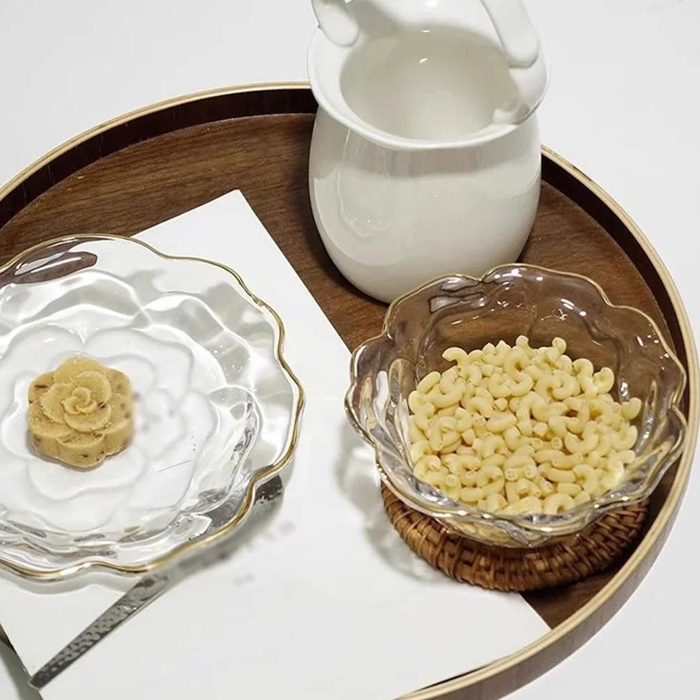 Plato de cristal creativo – Platos versátiles para servir postres y frutas, elegantes platos de aperitivos para fiestas, hogar y eventos, vajilla elegante esencial