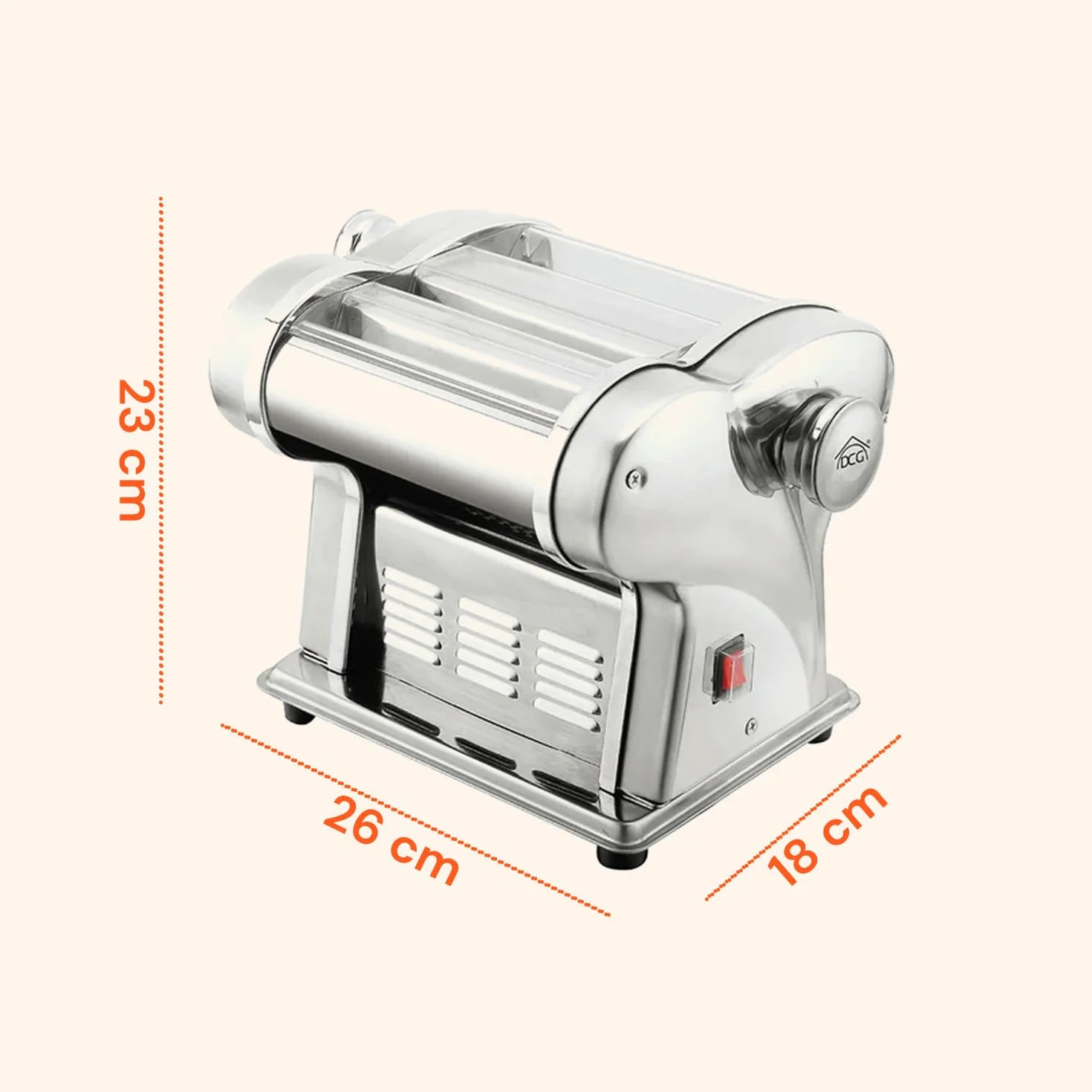 Avilia Máquina para hacer pasta eléctrica PM1650 135 W - Cuchillas intercambiables de 1 mm a 4 mm para espaguetis y tallarines - Produce hasta 4 kg de pasta por hora - Dimensiones 18 x 26 x 23 cm