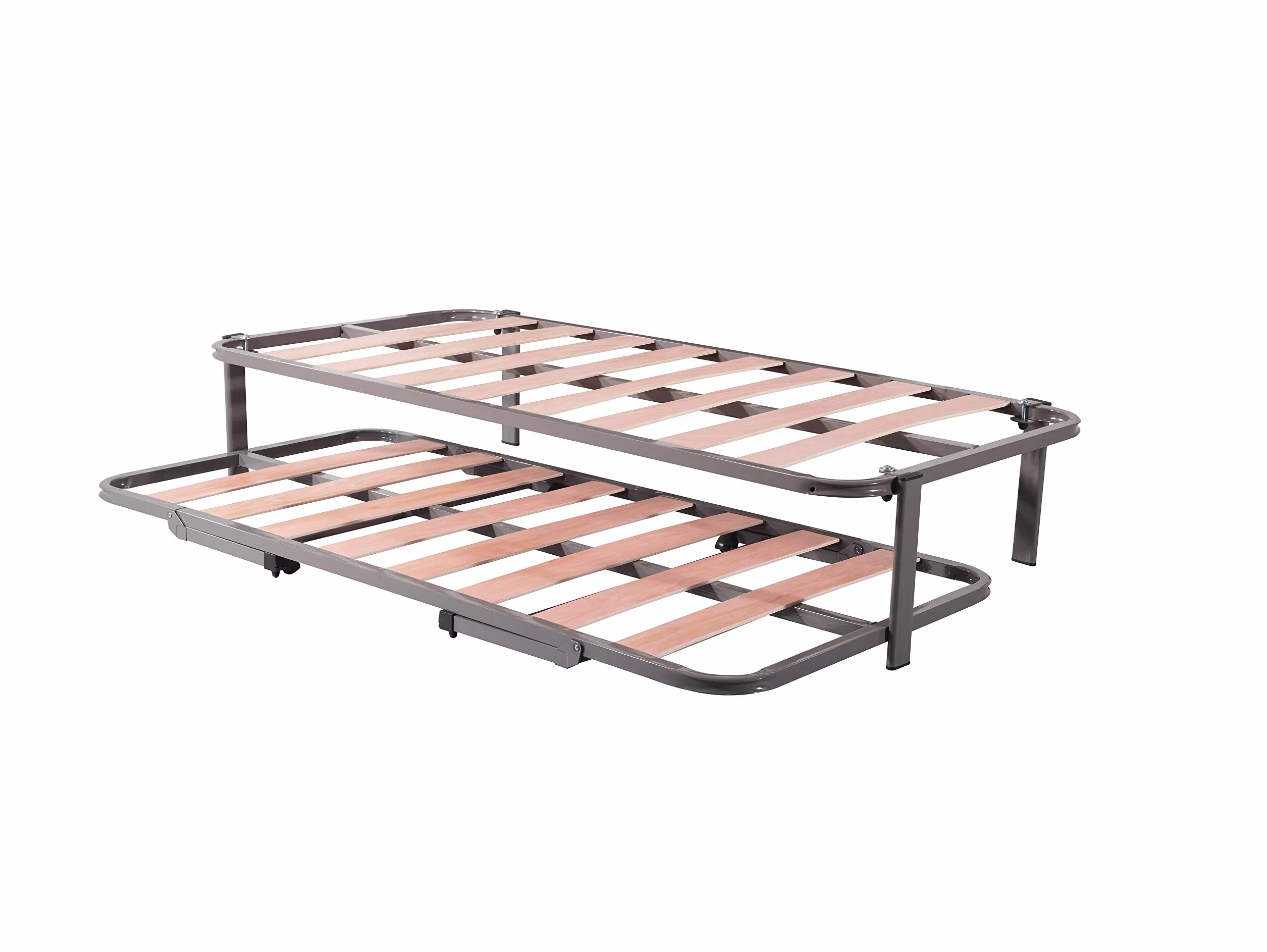 MUEBLIX.COM - Cama Nido con 2 Somieres Eco 90x190 cm, Lamas de Madera y Estructura Metálica, Tubo de Acero de 30 x 30 mm