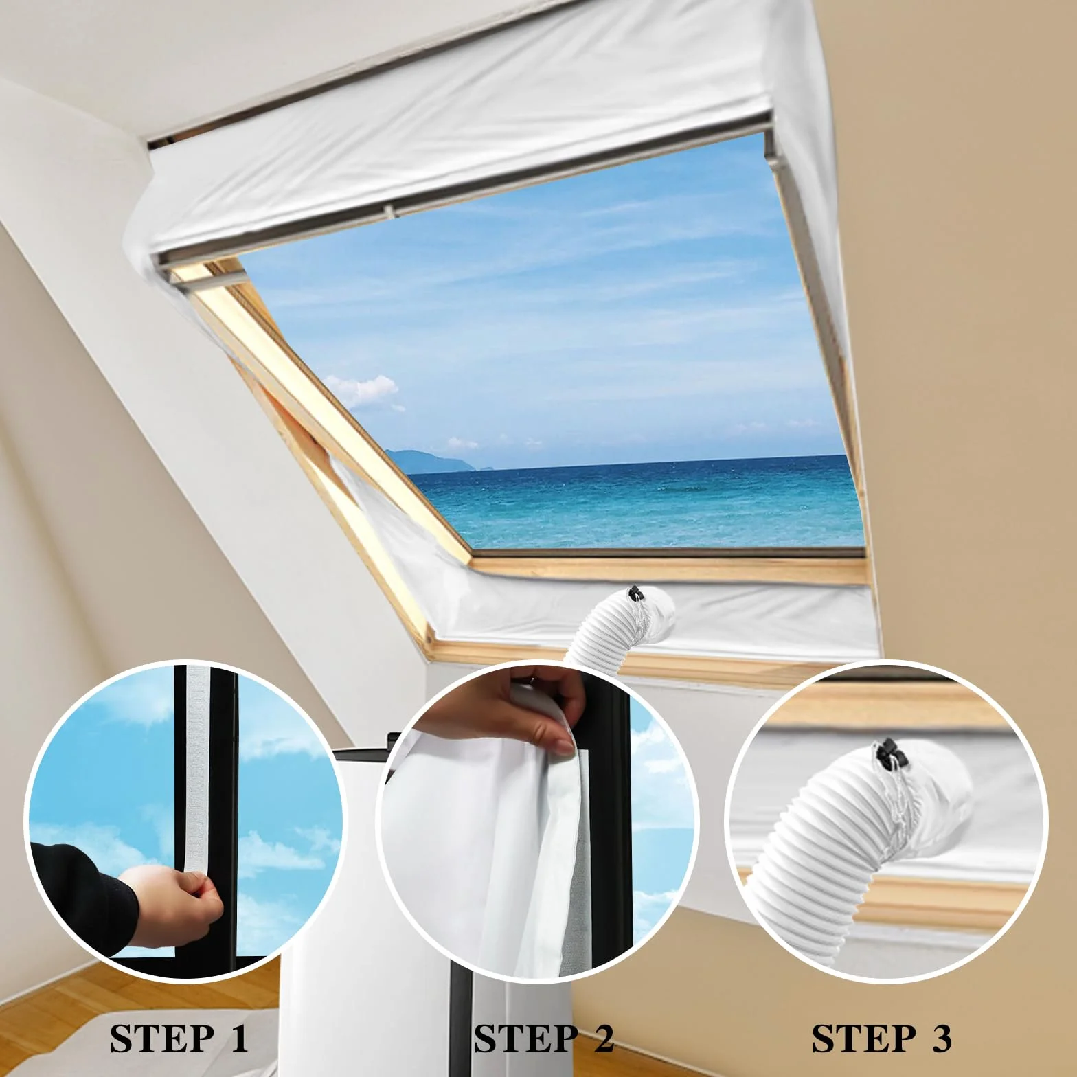 Landrip Kit Ventana Aire Acondicionado Portátil, Sellado de Ventanas de Aire Acondicionado 230 x 50 cm, para Dispositivos Móviles de Aire Acondicionado, Todas las Ventanas, Mantén la Casa Fresca