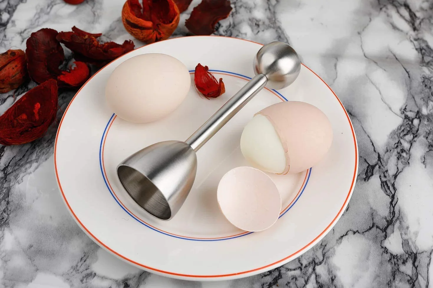 Stainless Steel Egg Cracker Topper Separator Cortador