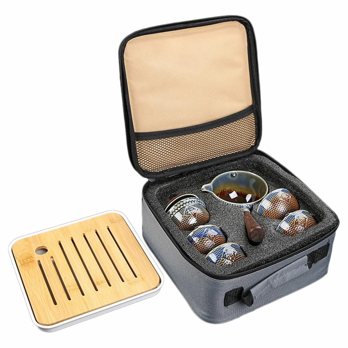 UKCOCO Juego de Té y Regalo Portátil de Cerámica Tetera Giratoria y Diseño Elegante para Viajes Ideal para Aficionados al Té