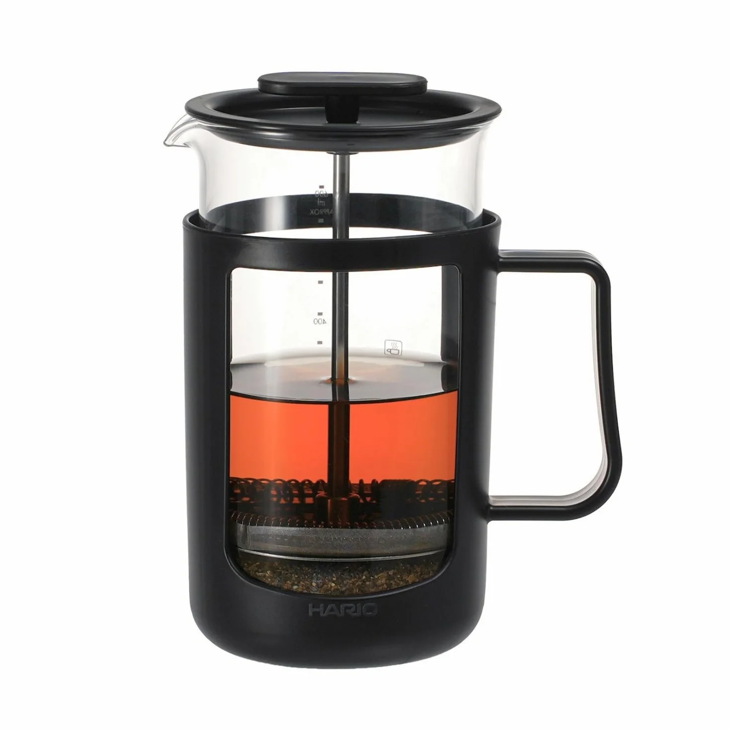 HARIO CPU-4-B CafePress U Press - Vidrio resistente al calor para café, capacidad práctica, 600.3 ml (600 ml), color negro
