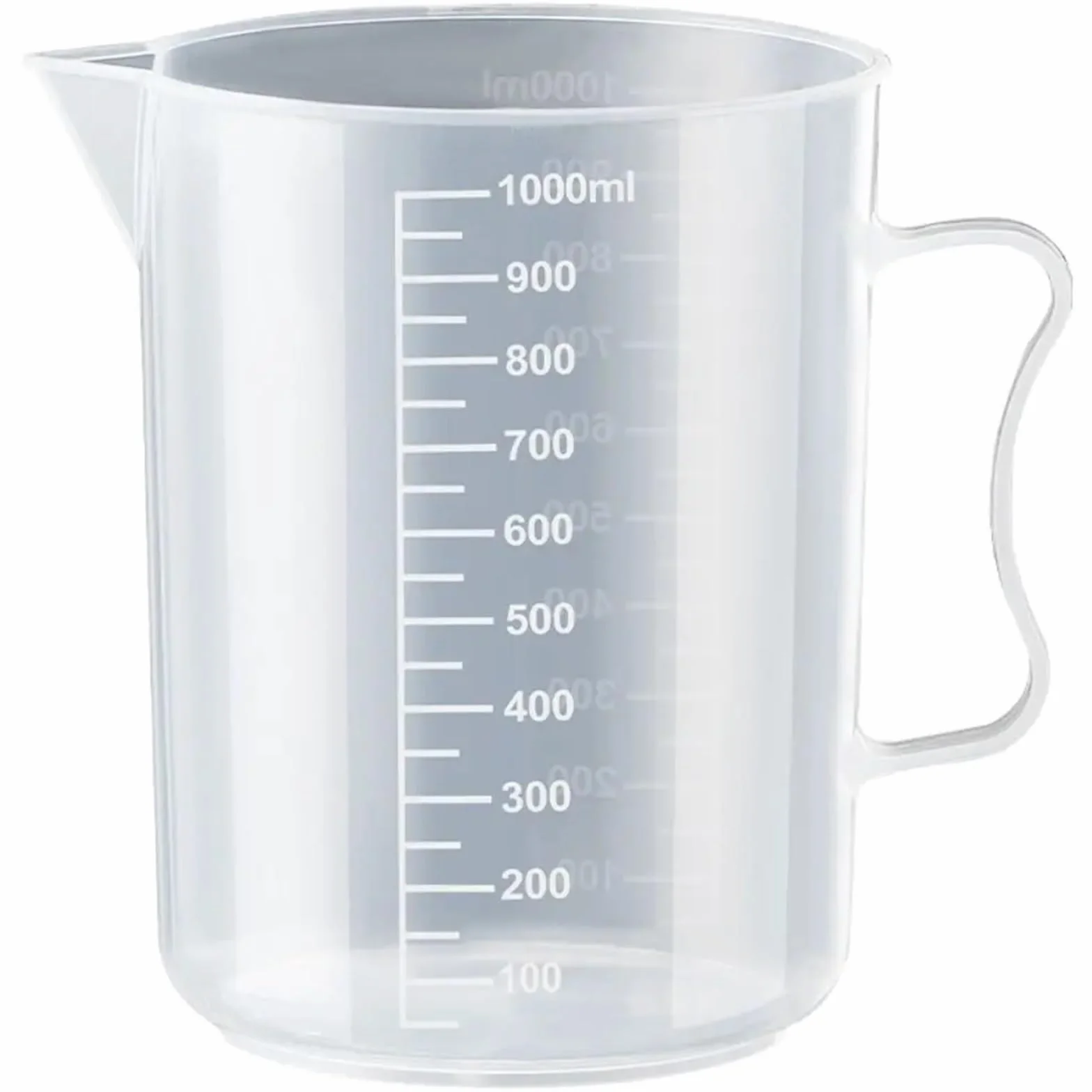 Jarra medidora Vaso medidor graduado de plástico 3 piezas, vaso mezclador transparente gran capacidad con tapa, laboratorio for cocina y repostería(2000ml)