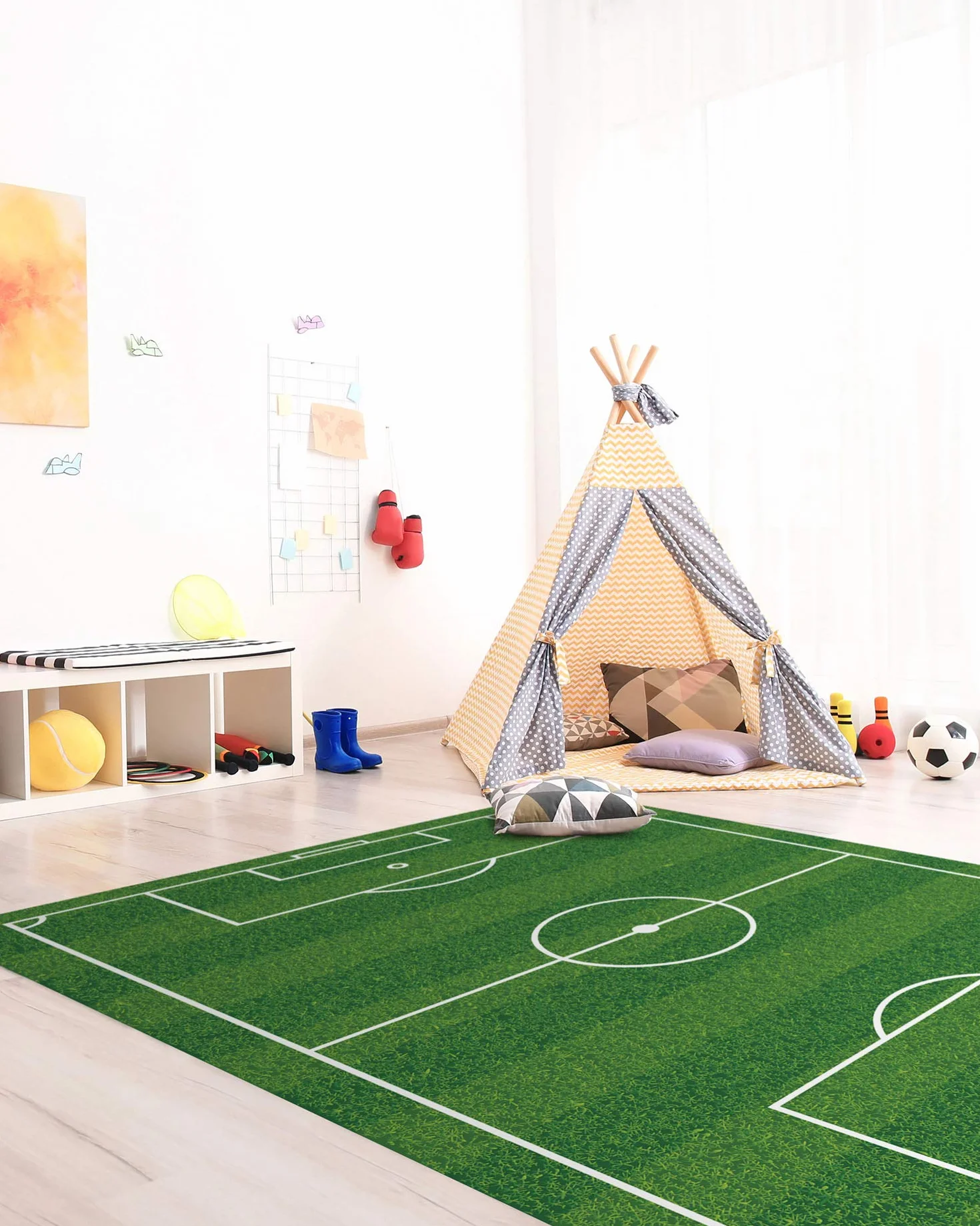 Panorama Alfombra Vinílica - Modelo Campo de Fútbol 300x200 cm - Varios tamaños - Decoración Hogar, Cocina y Salón