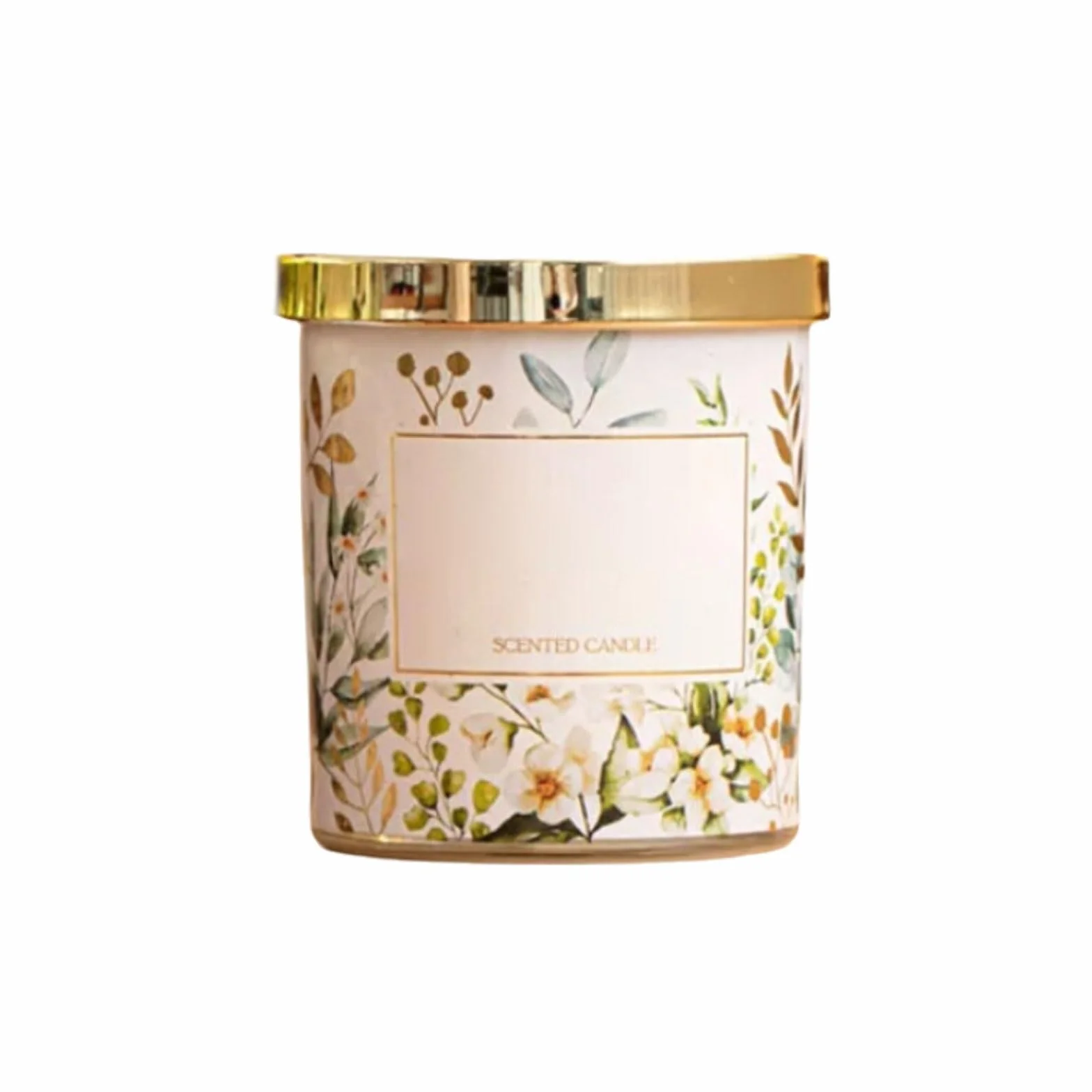 Exquisito Velas de vidrio con tapa hechas con cera de soja y aceites esenciales, vela perfumada reutilizable for vacaciones en casa, relajación y Spa meloso(Woody Floral)