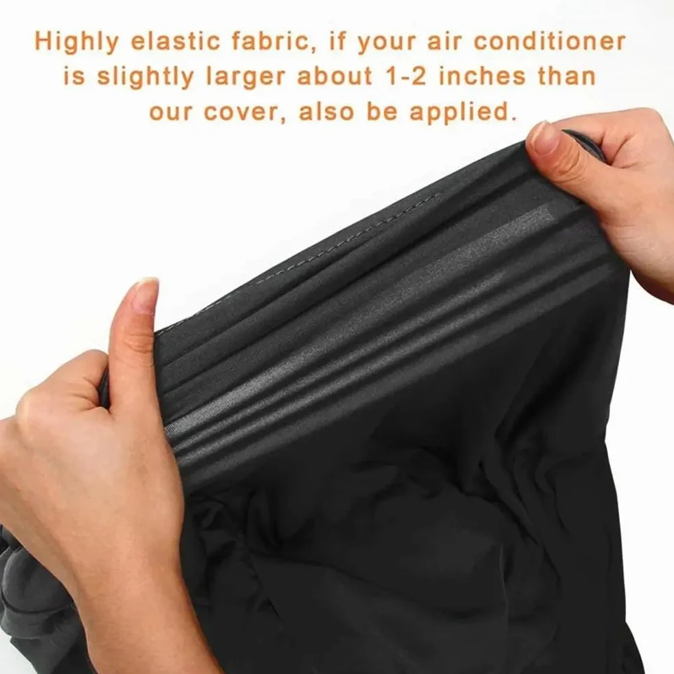 Funda portátil para aire acondicionado, correa ajustable, protector a prueba de polvo, elástico de seda de leche, ajuste para 15.7 x 18 x 30 pulgadas, bolsillo negro lavable a máquina para control