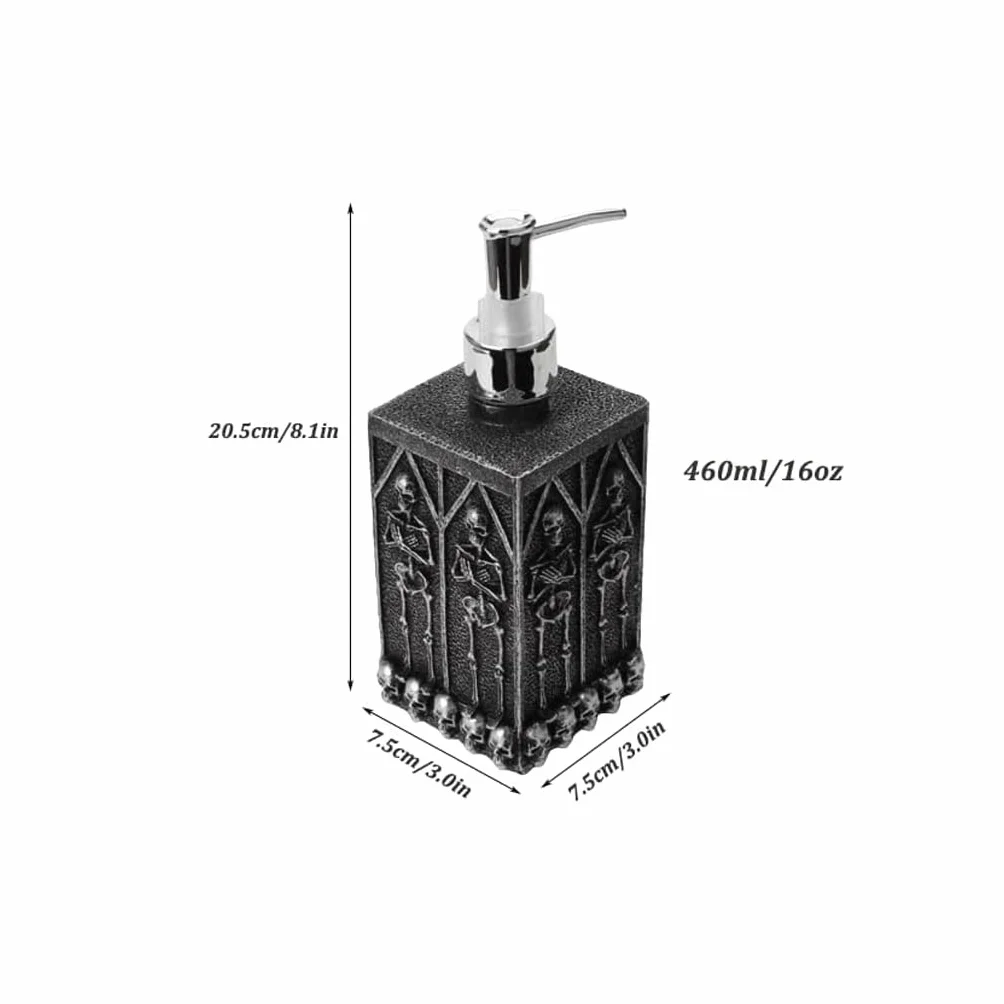 Dispensador de jabón de Resina, Bomba de jabón con botón pulsador de Gran Volumen, dispensador de loción Recargable, 16oz/460ml, encimera de baño, Cocina