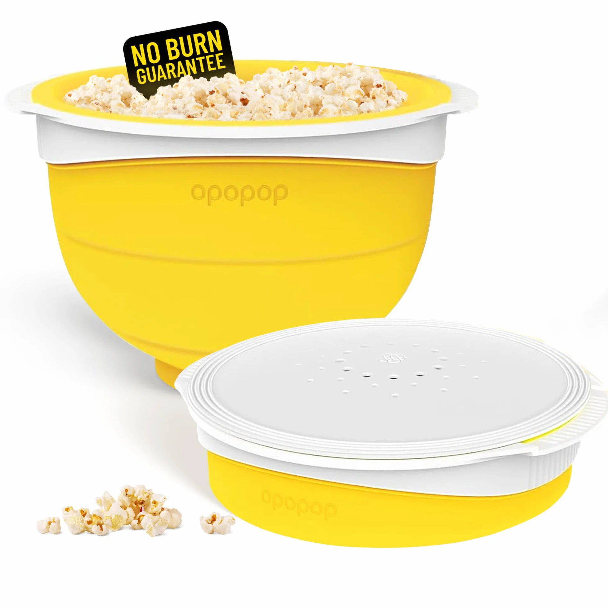 Opopop Popper de silicona para palomitas de maíz, cuenco plegable para microondas, sin BPA y apto para lavavajillas