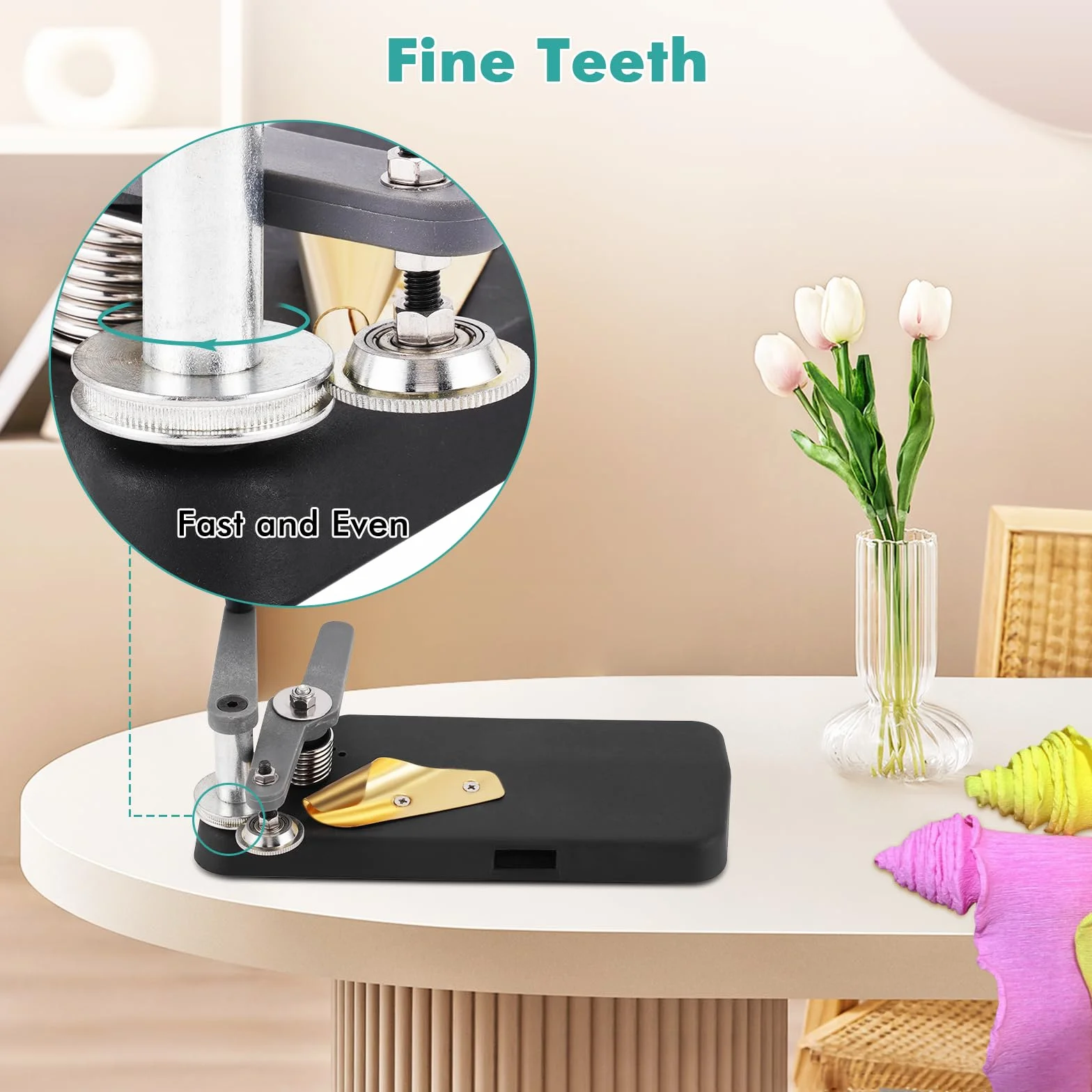 YJINGRUI Máquina Rizadora de Papel Crepé Máquina para Rizar Papel Rizador para Borde para Regalos Floristería Festivales Cumpleaños Bodas Fiestas Decoración del Hogar (Engranaje Estrecho)