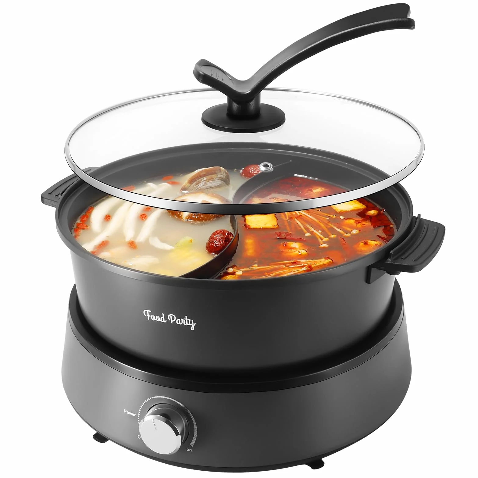 Food Party Olla Hot Pot Eléctrico 4L Separable 220V 1350W Fondue Shabu Shabu