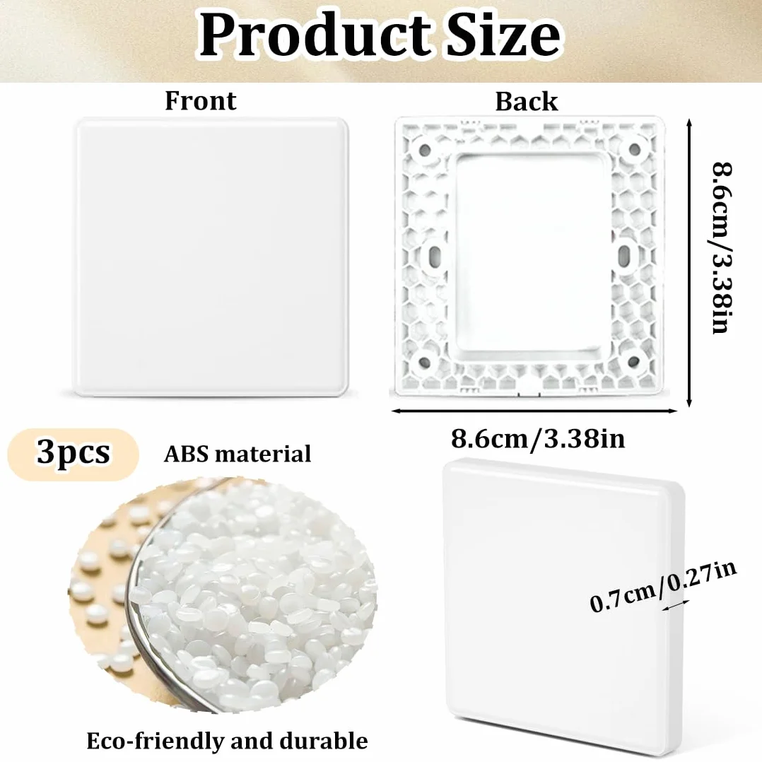 YAYNO 3 Cubiertas Decorativas para Orificios de Pared Autoadhesivas de Plástico