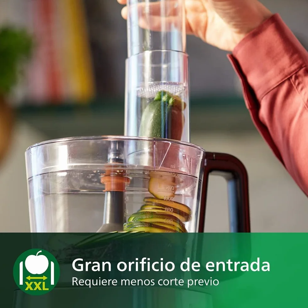 Philips Robot de Cocina Compacto y Licuadora - 850W, 31 Funciones, Jarra 2.1L, PowerChop, Cuchilla de Acero Inoxidable (HR7530/10)