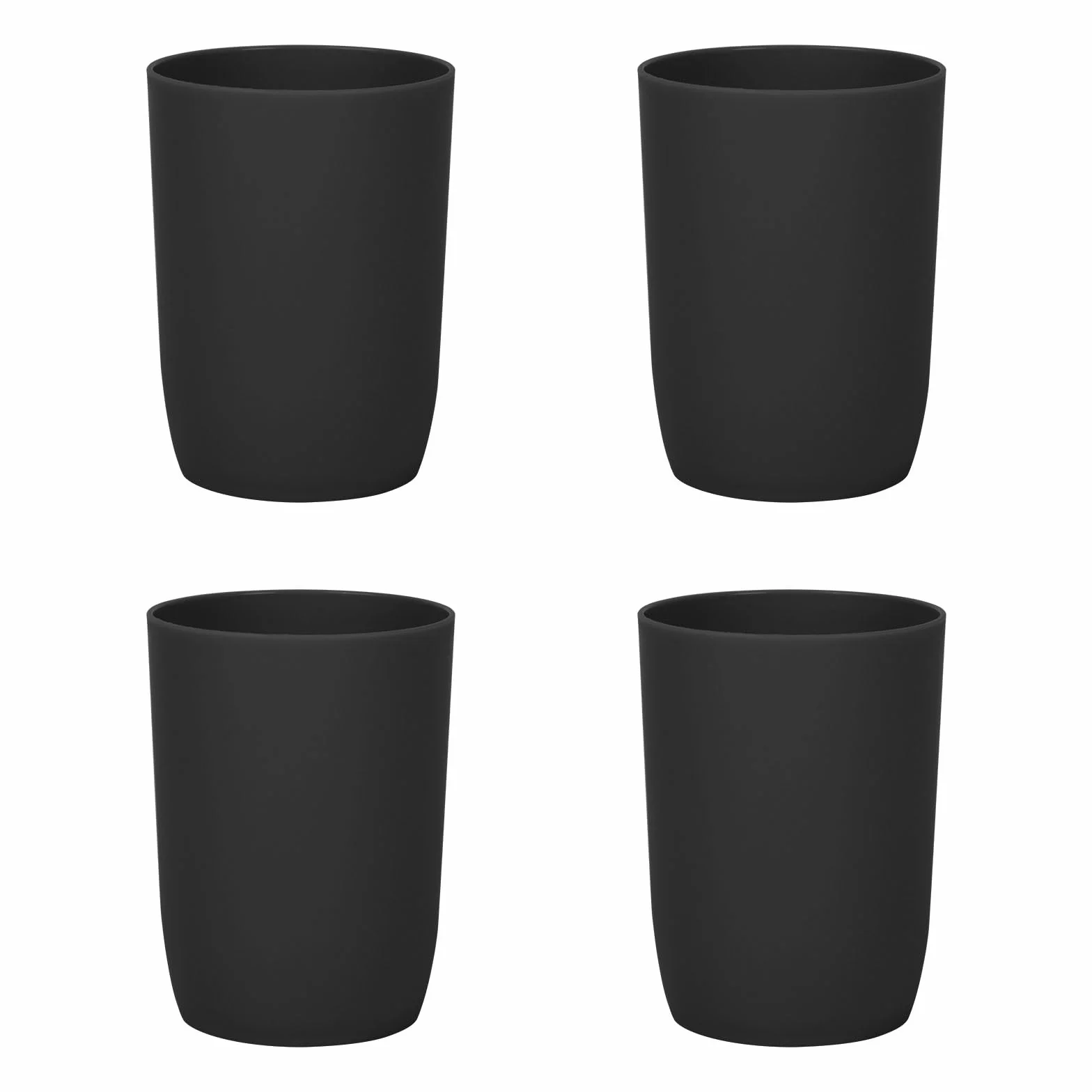 Vasos para cepillos de dientes apilables 4 unidades 280 ml negro