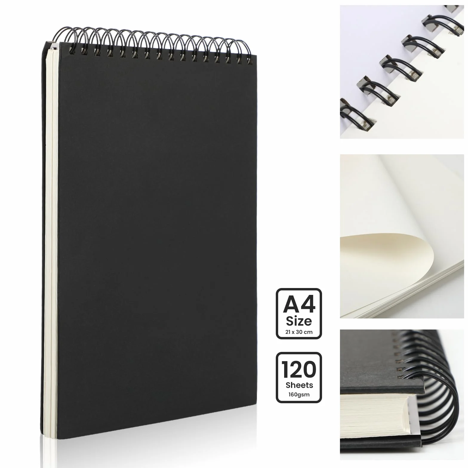 Cuadernos de Bocetos A4 120 Páginas Bloc de Dibujo Cartón Duradero