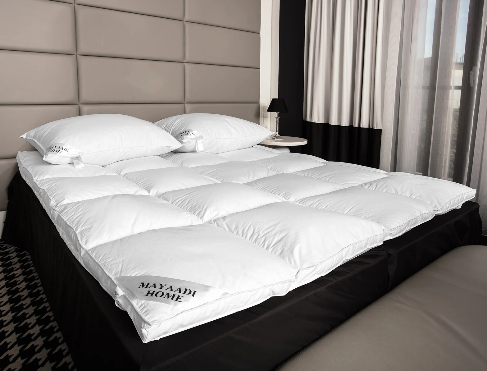 HS72 colchones Auflage Topper cubrecolchón 160 x 200 cm ca 4800 Talla Plumón – Plumas 100% Natural