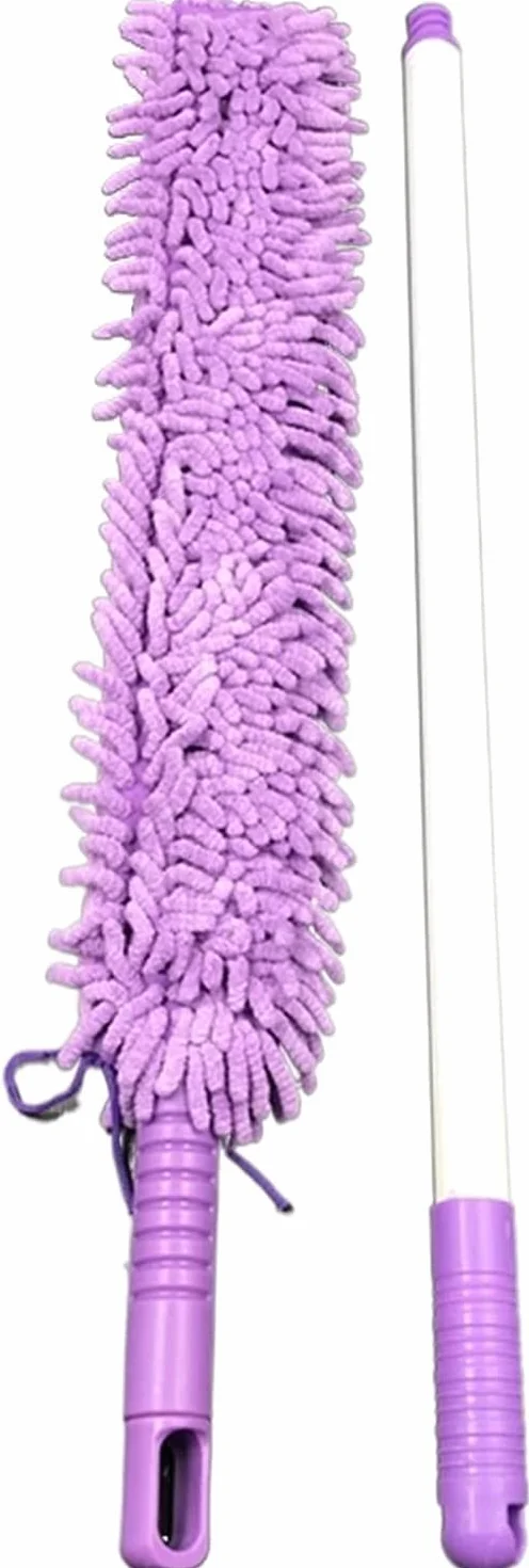 Herramienta de Limpieza de Plumero con Mango de Pluma Extensible de Microfibra, Limpiador de Ruedas de Microfibra Suave Extra Largo Flexible Plumero de Microfibra Flexible