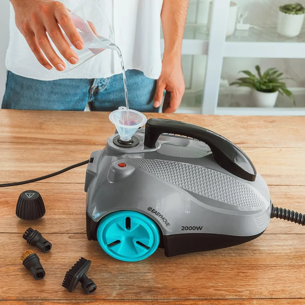 Cecotec Vaporeta de Trineo Hydrosteam 2000 Easyhome Max, 2000 W de potencia, 60 g/min, 5 bares de presión, 7,5 m radio acción, Depósito XXL 2 litros, 150 min ininterrumpidos, kit Accesorios