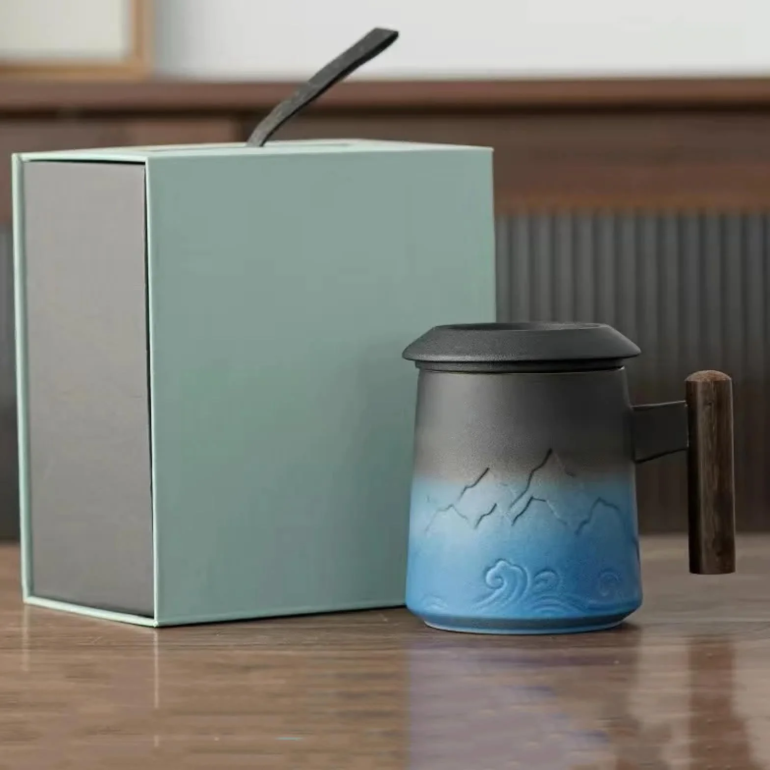 Vasos de cerámica vintage para té y café de 400 ml con tapa y colador, perfectos para desayunar, bebidas calientes y decoración elegante del hogar