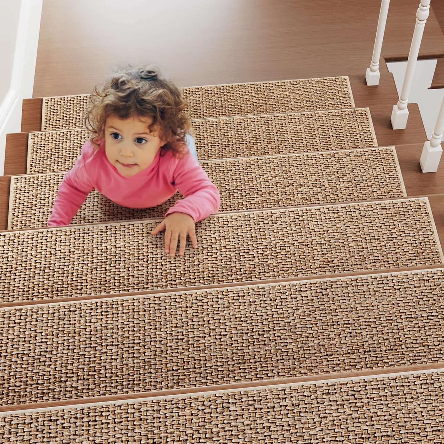 SIXHOME Alfombra Antideslizante de 20 x 76 cm (15 Unidades) Alfombras de Escalera con Goma Antideslizante Mascotas y Ancianos