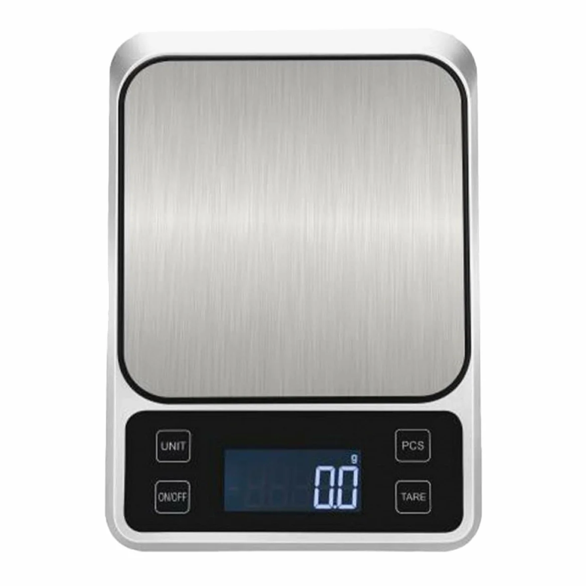 SHINEOFI Báscula de Cocina Electrónica de Alta Precisión Pantalla Clara y Superficie de Acero Inoxidable, Capacidad de 5kg Batería Recargable para Uso Doméstico