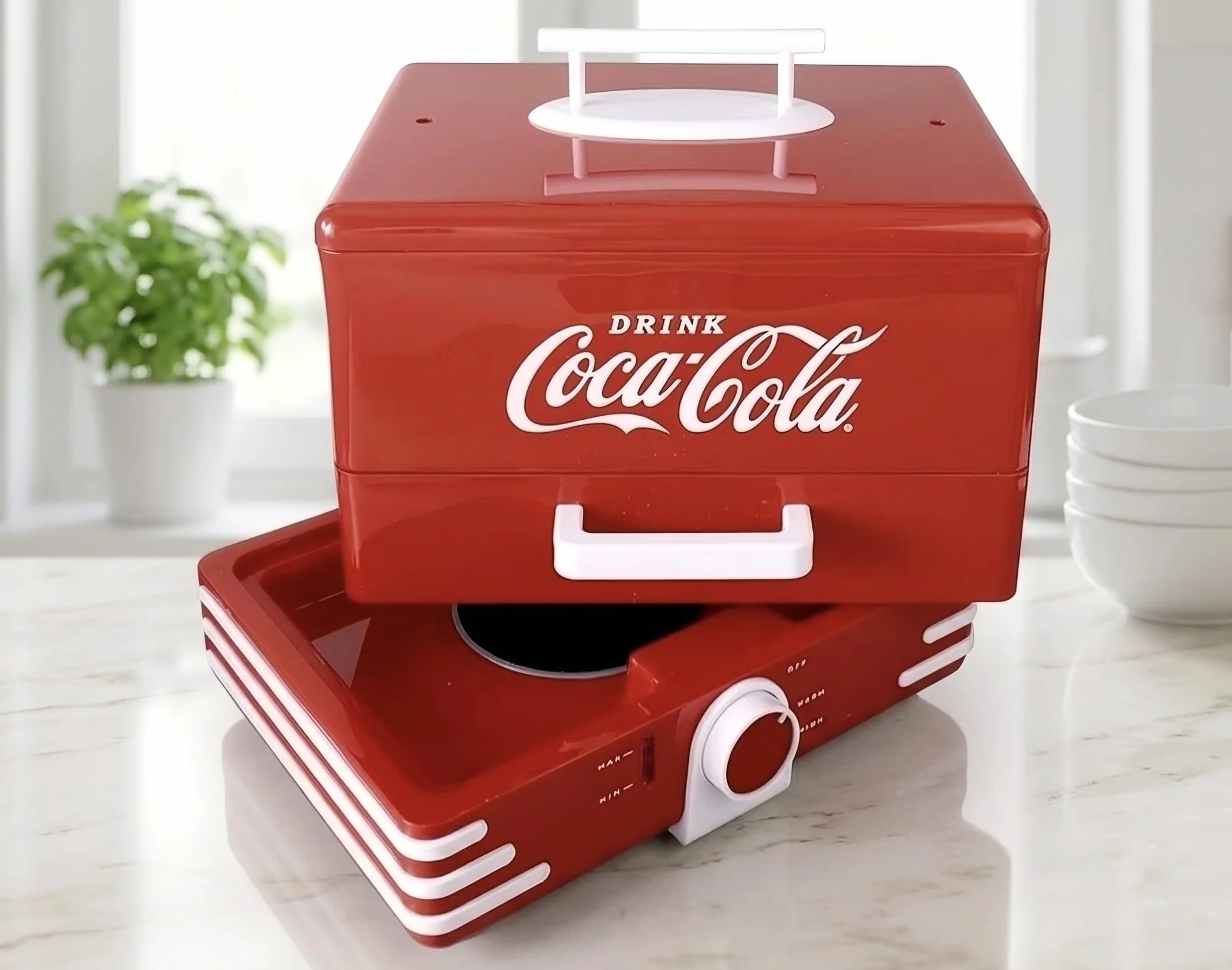 Salco Coca-Cola Hot Dog Maker - Vaporera y calentador de panecillos estilo comedor, 24 salchichas y capacidad para 12 panecillos, salchichas, verduras, pescado, albóndigas