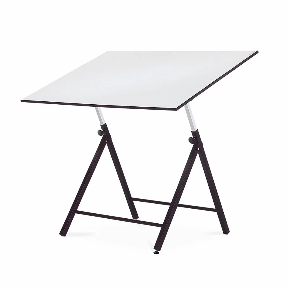 Rocada | Mesa de Dibujo técnico i Profesional para Estudiantes | Estable | Estructura metálica Plegable y Regulable para Trabajar hasta 130 cm | Incluye Tablero Blanco de Melamina de 80 x 120 cm