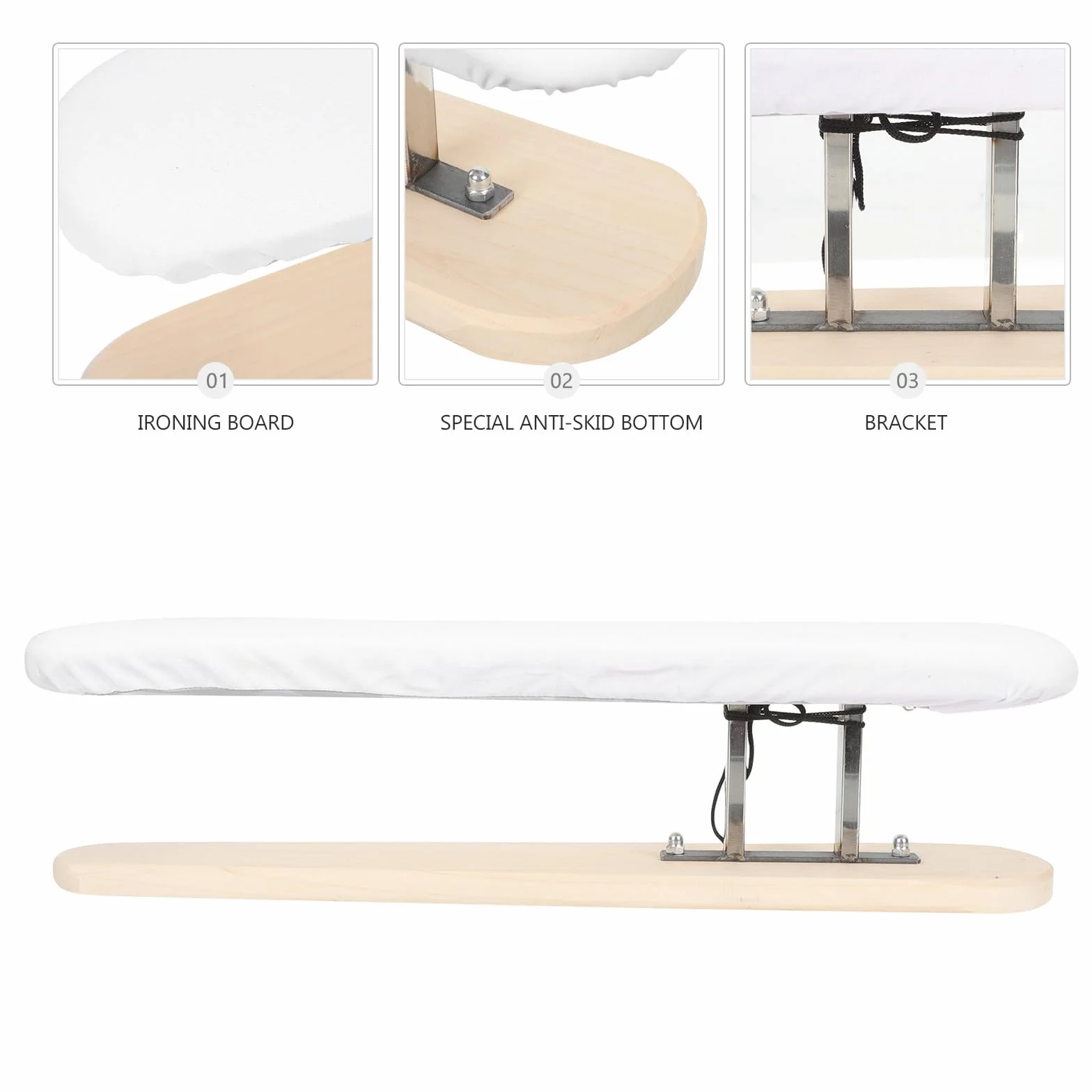 MAGICLULU Funda de Tela para Tabla de Planchar de Madera Diseño Compacto y Práctico, Soporte Adecuado para Planchar Ropa Hogar