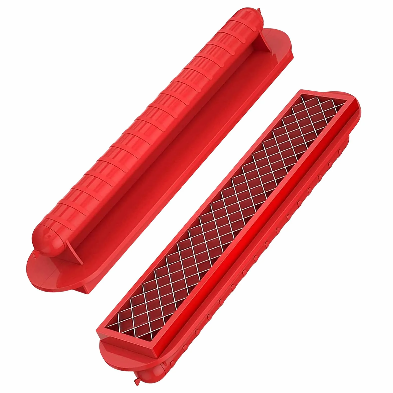 Cortador de perros calientes, cortador manual de perritos calientes con cortador de acero inoxidable, cortador con mango para fácilmente en interiores y exteriores