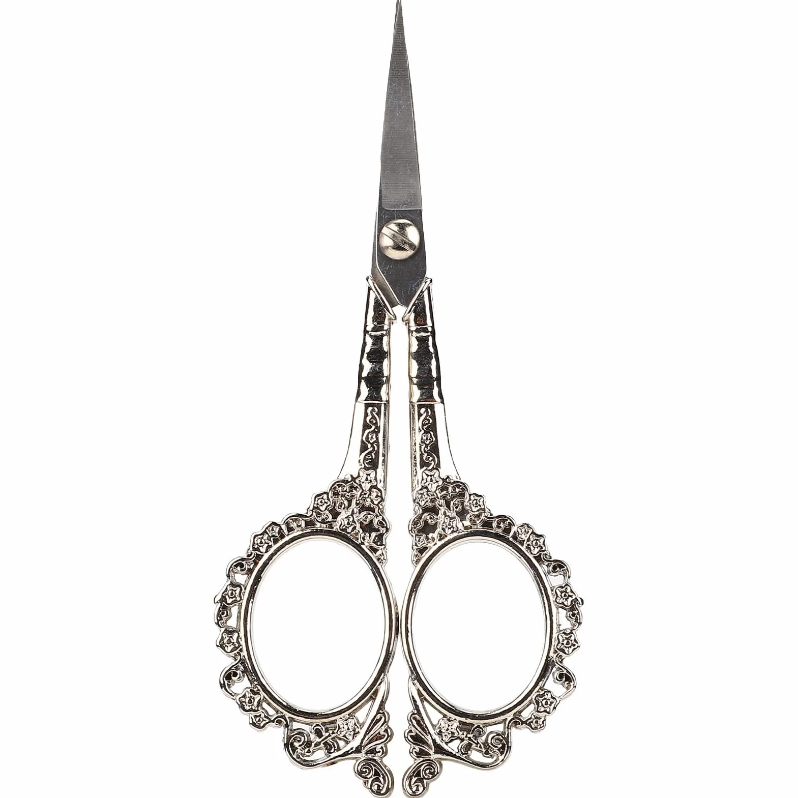 Juego de Tijeras de Bordado Vintage, Kit de Costura Duradero de Acero Inoxidable para Manualidades Caseras (Plata)