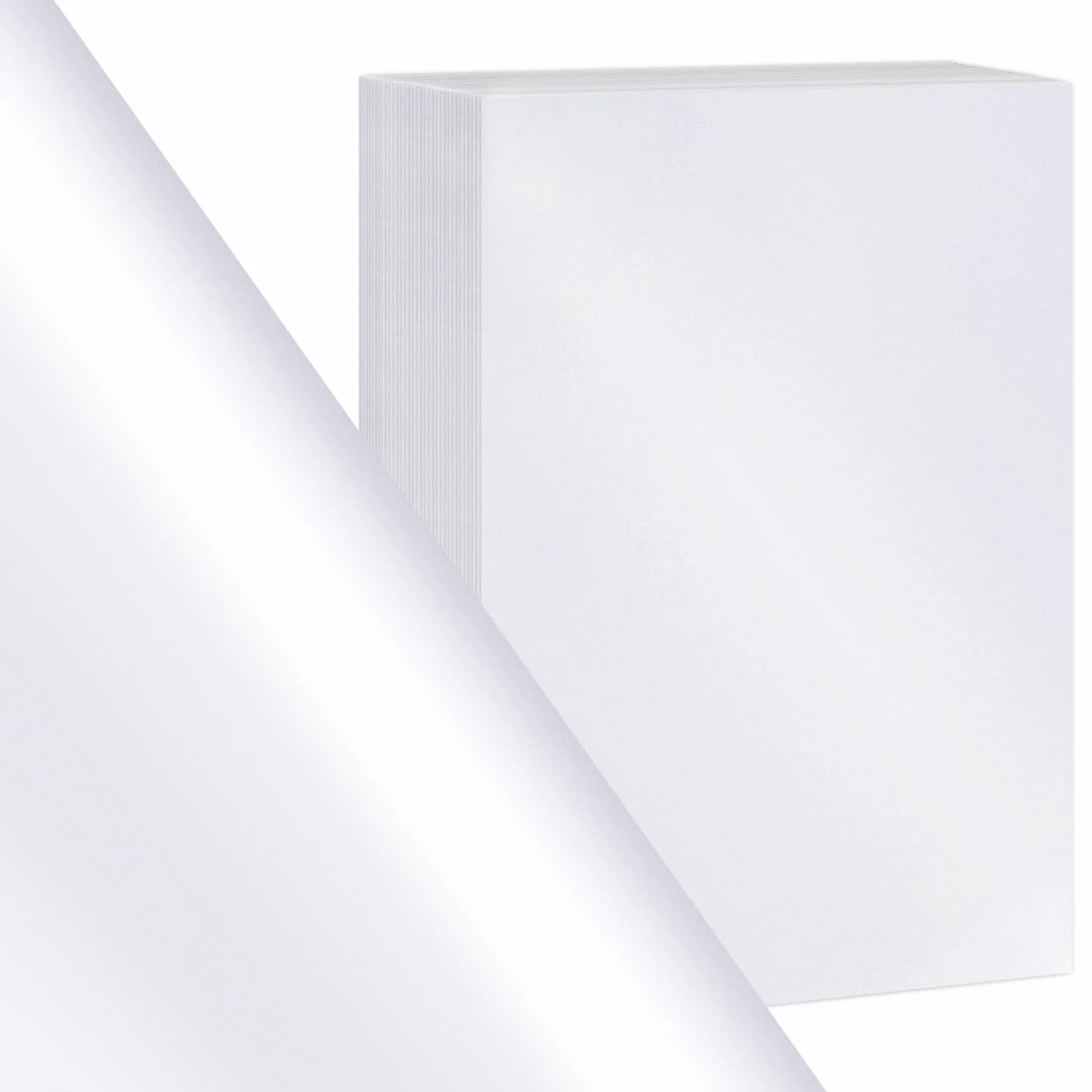 Papel perlado DIN A4 blanco metalizado 210 g/m² 100 hojas manualidades brillo nacarado