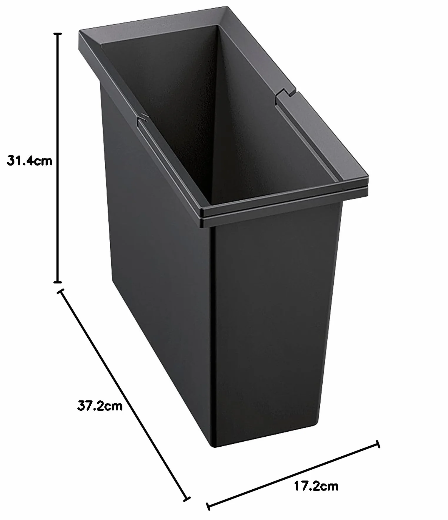 BLANCO Cubo de basura de 15 litros, apto para sistema de separación de basura, plástico antracita